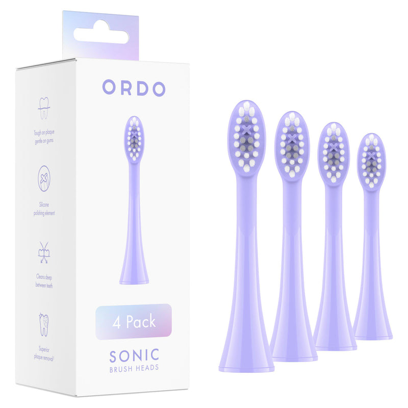Ordo Sonic Brush Heads Pearl Violet 4-pack, imported from the UK