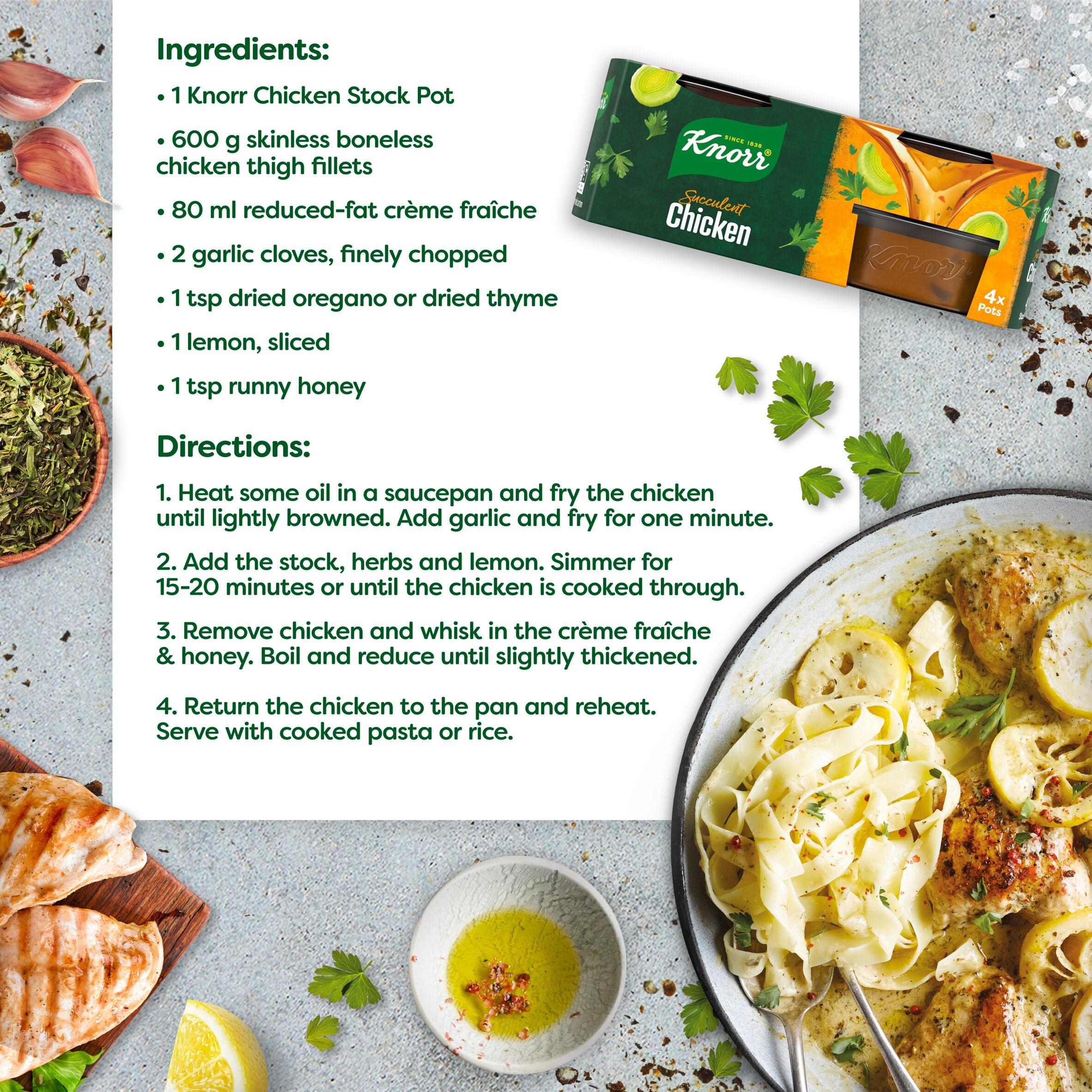 Knorr chicken stock pots 4x28g, imported from the UK