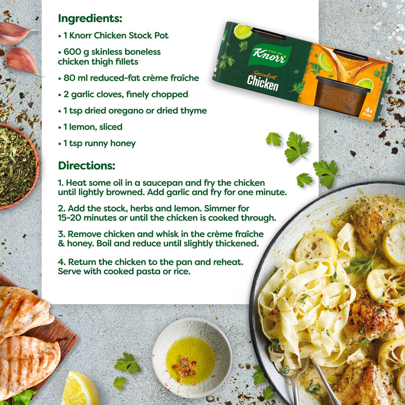 Knorr chicken stock pots 4x28g, imported from the UK