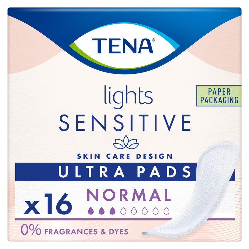 TENA Lights Sensitive Ultra incontinence pads 16-pack (British brand)