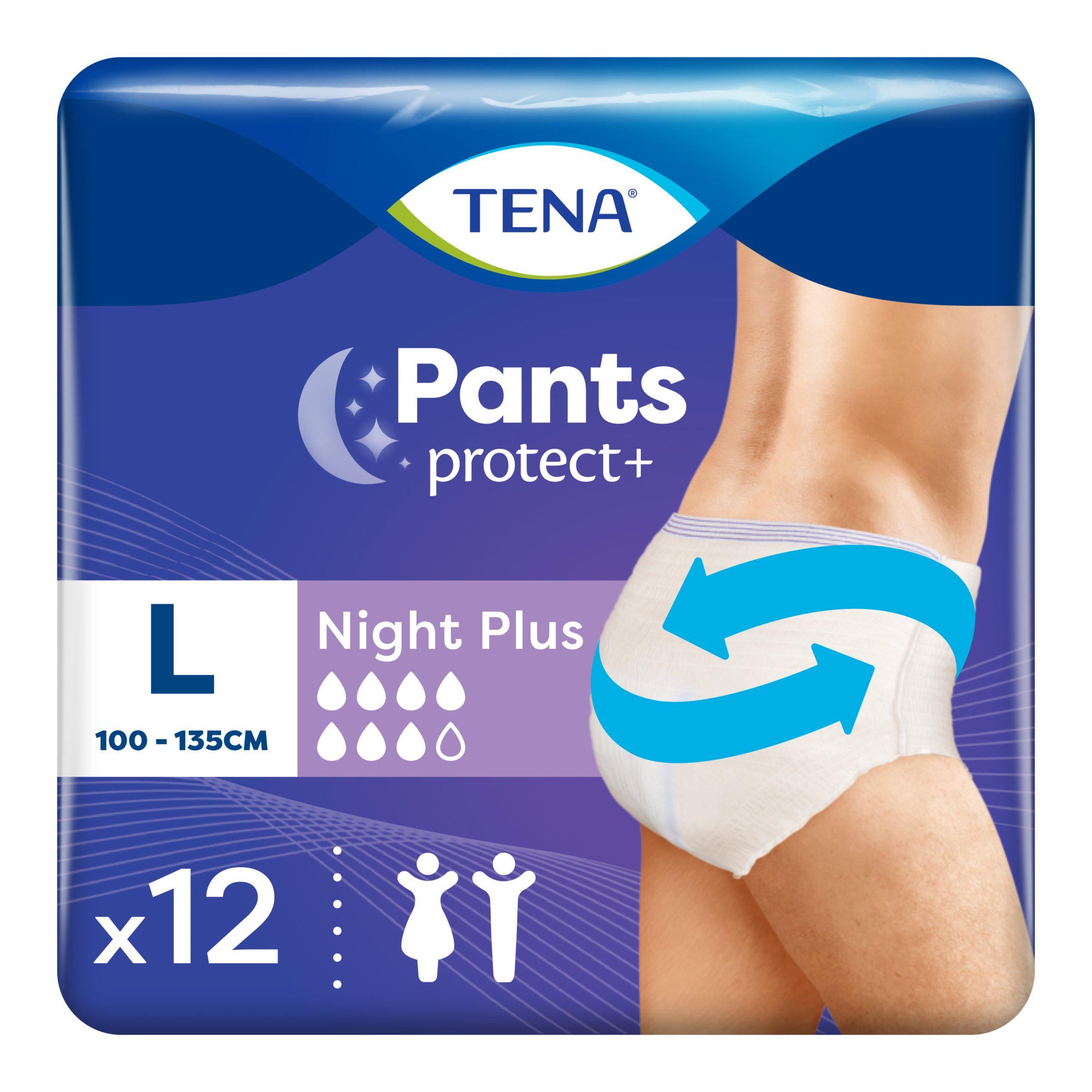 TENA incontinence pants Protect+ Plus Night Large pack x12 - British product