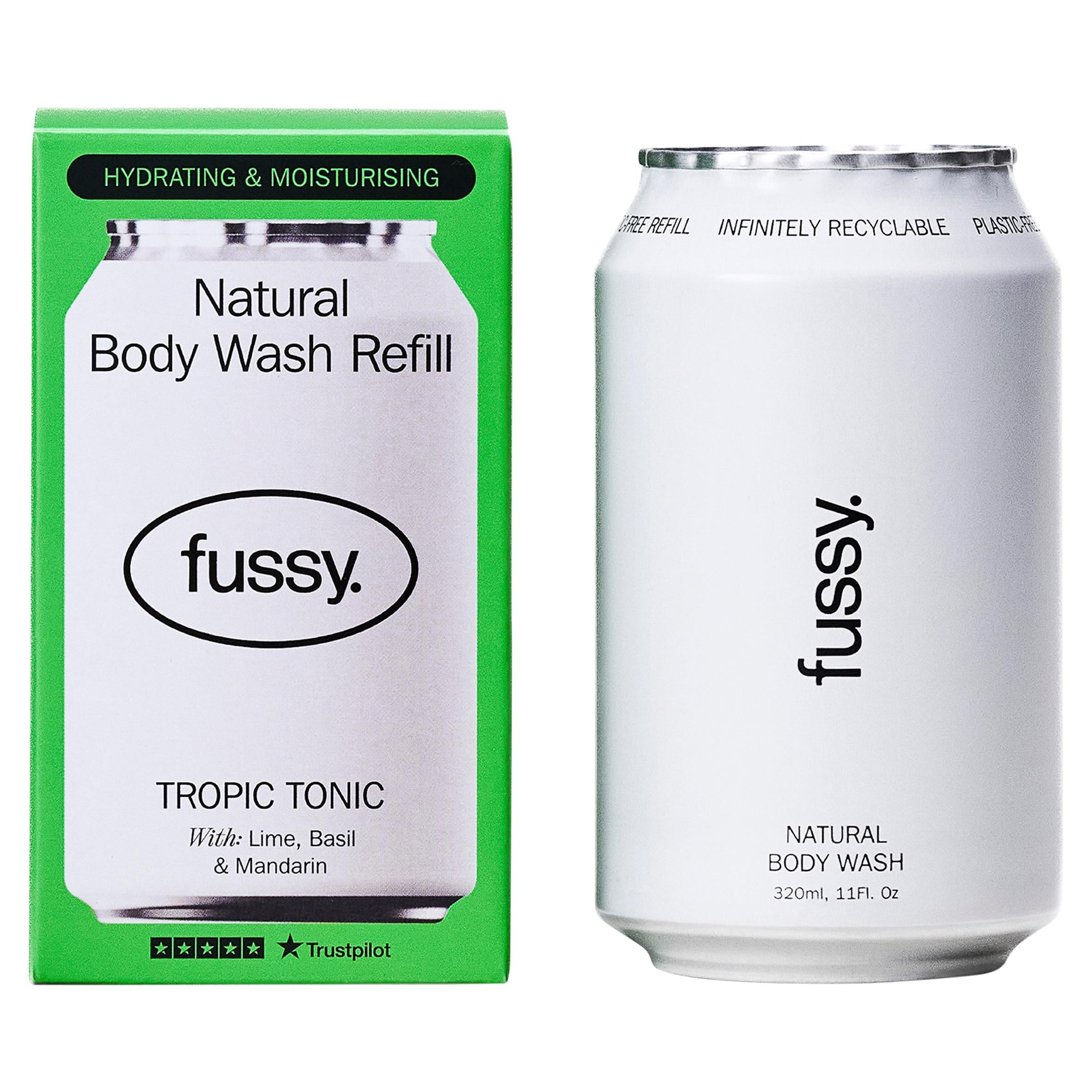 Fussy Tropic Tonic natural body wash refill 320ml - British product