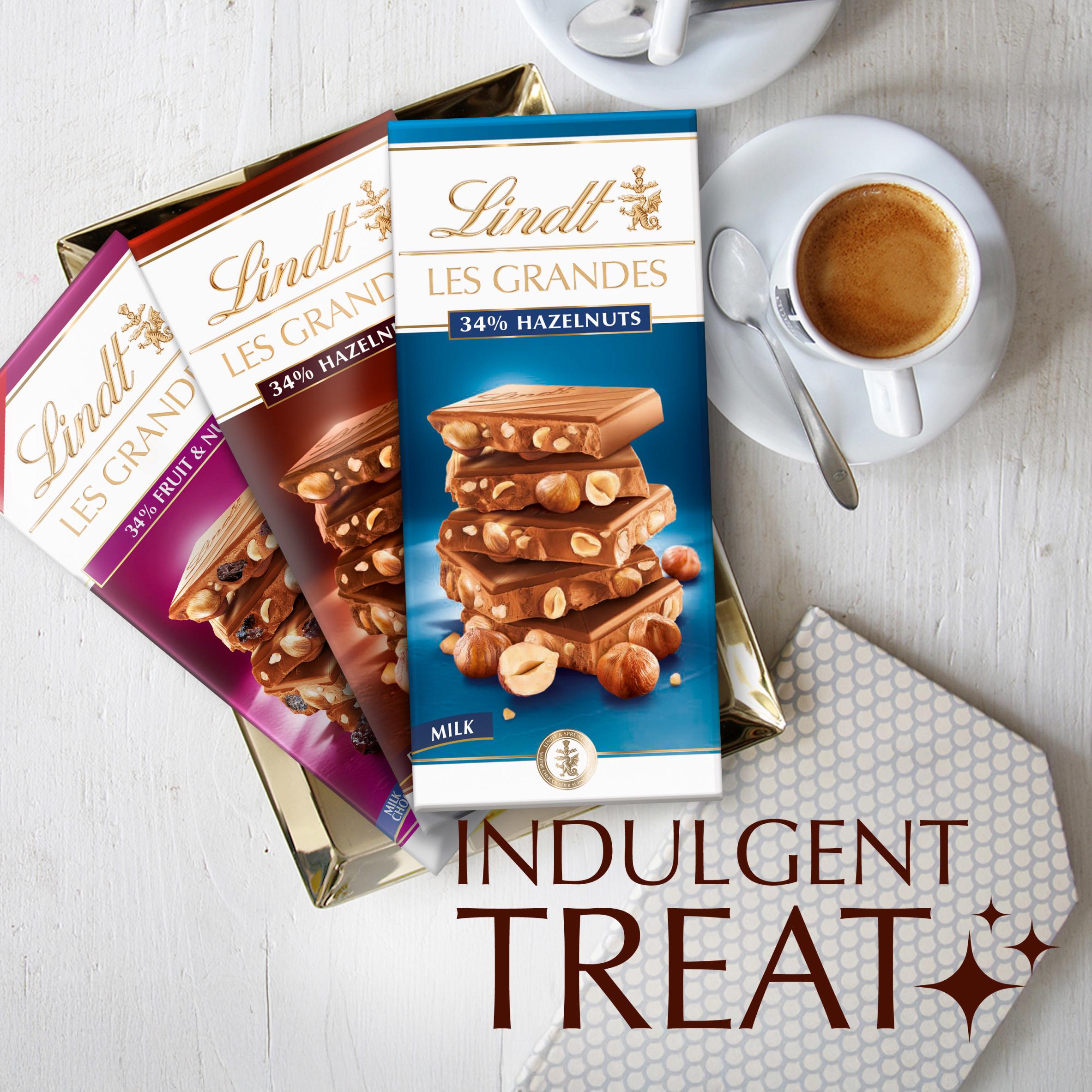 Lindt milk chocolate hazelnut bar 150g, imported from the UK