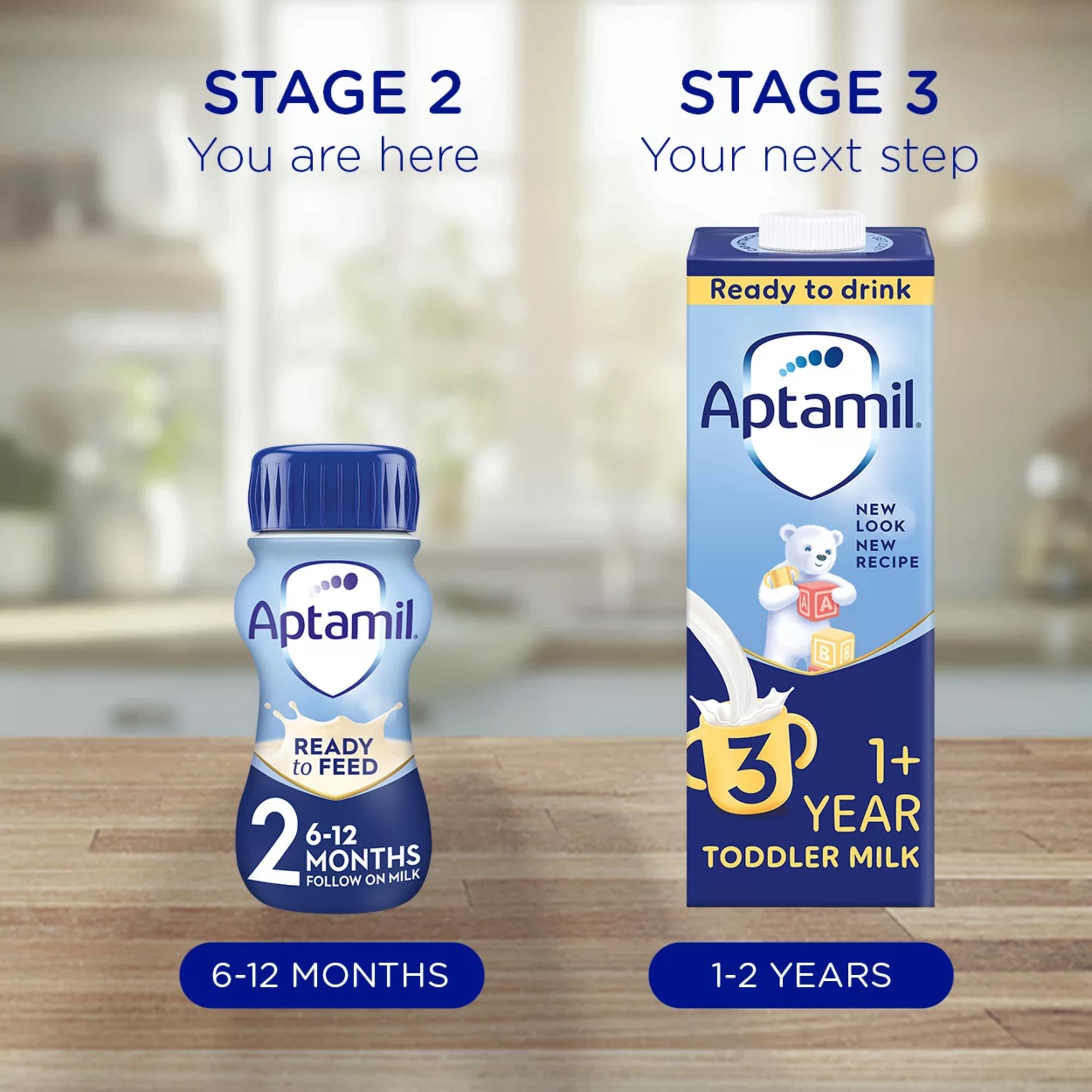 Aptamil 2 follow on baby milk formula 6x200ml - British product