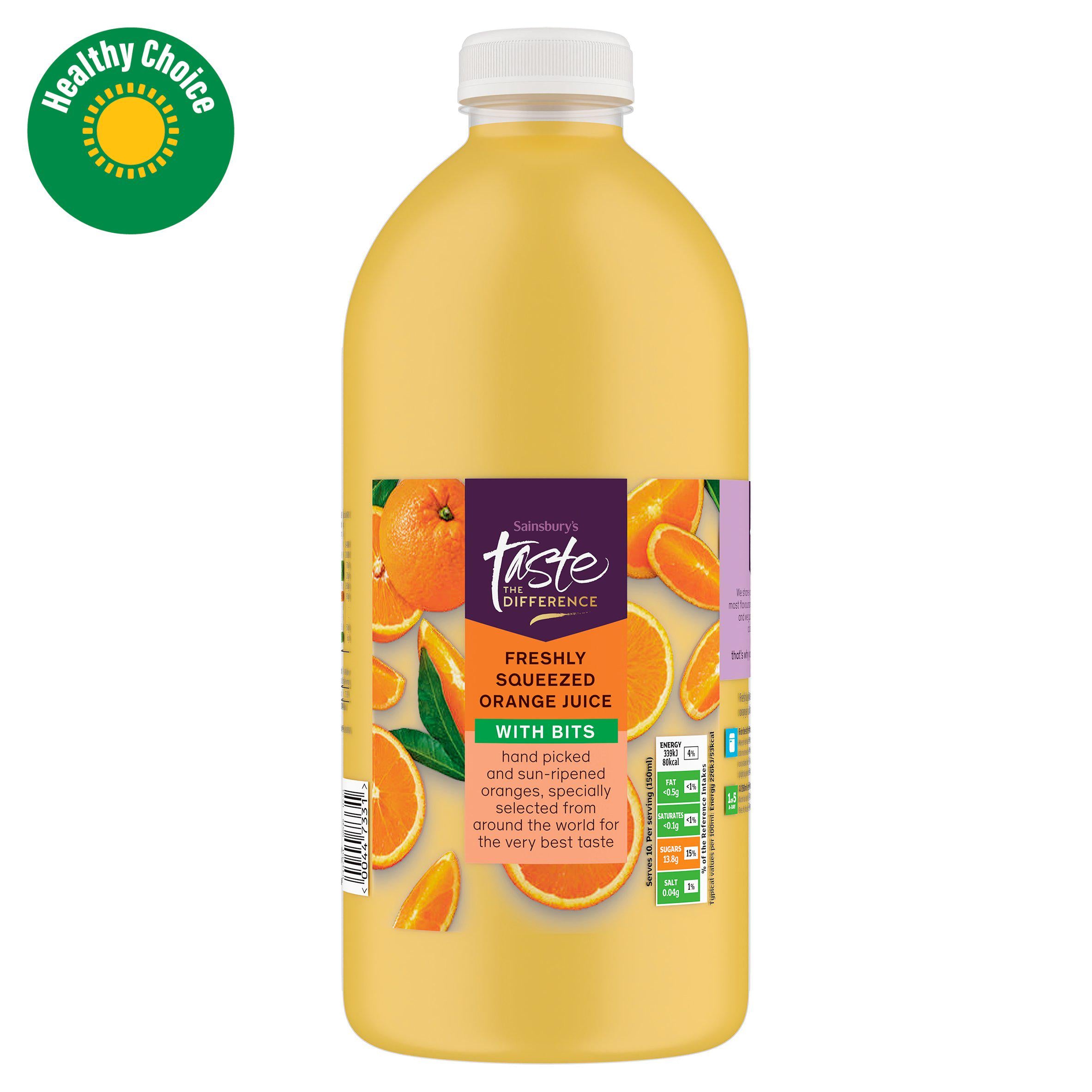 Sainsbury's orange juice with bits 1.5L - British product
