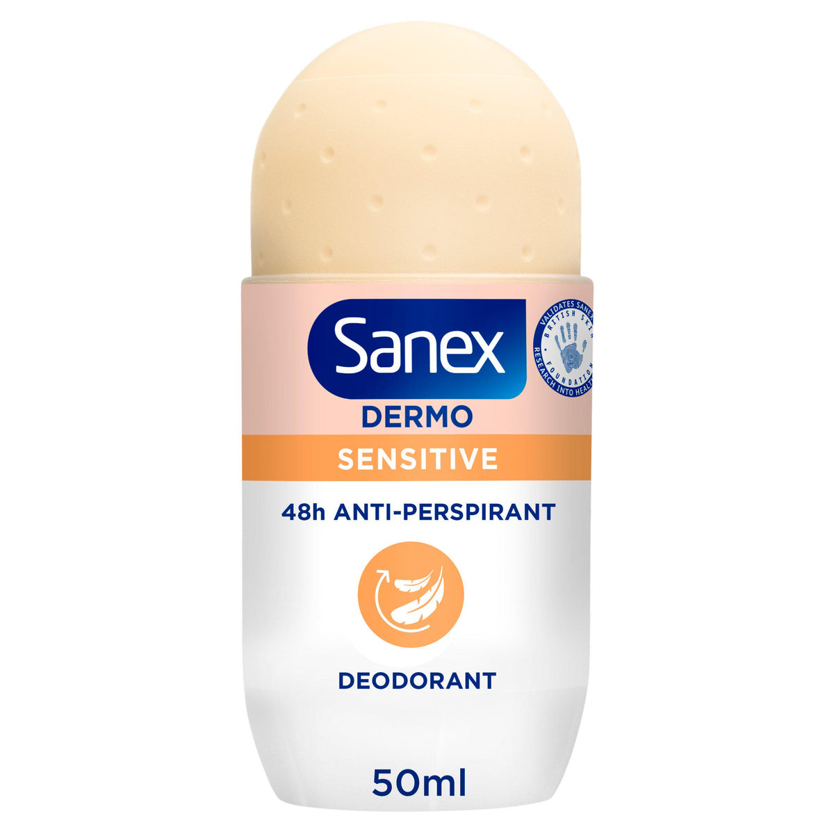 Sanex Derma Care Sensitive antiperspirant roll on deodorant 50ml, imported from the UK