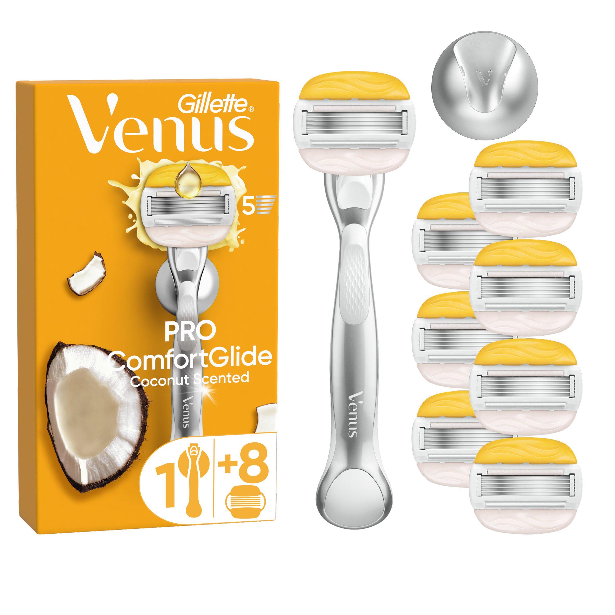 Venus Comfortglide Coconut Plus Olay razor blades 8-count (British brand)