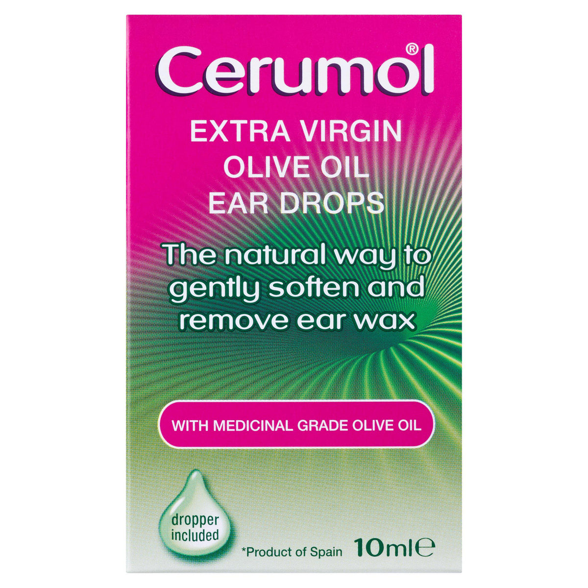 Cerumol olive oil eardrops 10ml - British product