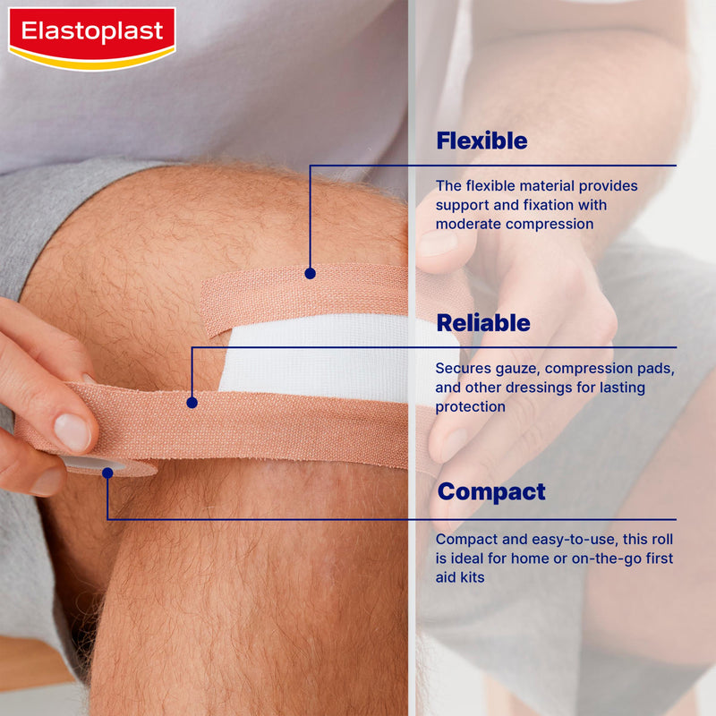 Elastoplast fabric roll plaster elastic 2.5cm 3m, UK version