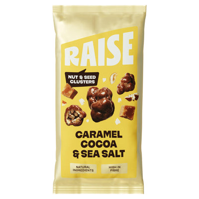 Sainsburys Raise Clusters of Nuts & Seeds Caramel Sea Salt 35g- Buy online at McGrocer