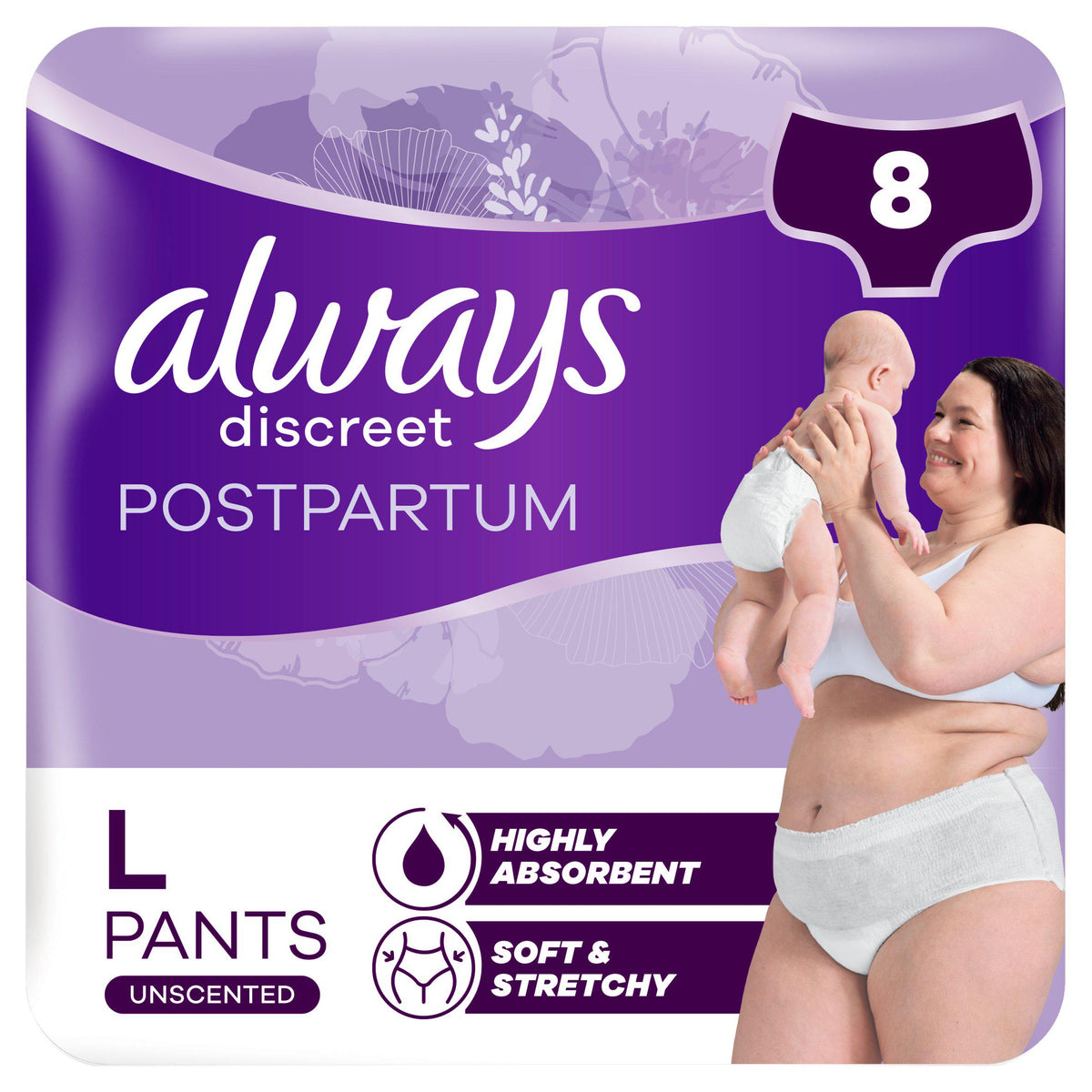 Always Discreet Postpartum & Adult Incontinence Pants Size L