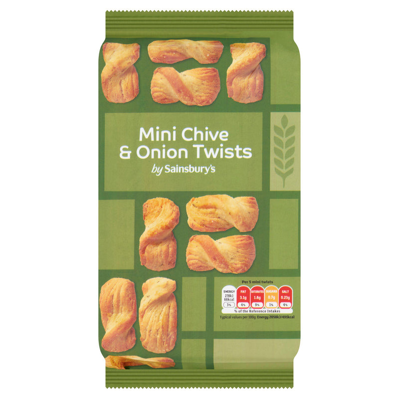 Sainsbury's Chive & Onion Mini Twists 125g (British brand)