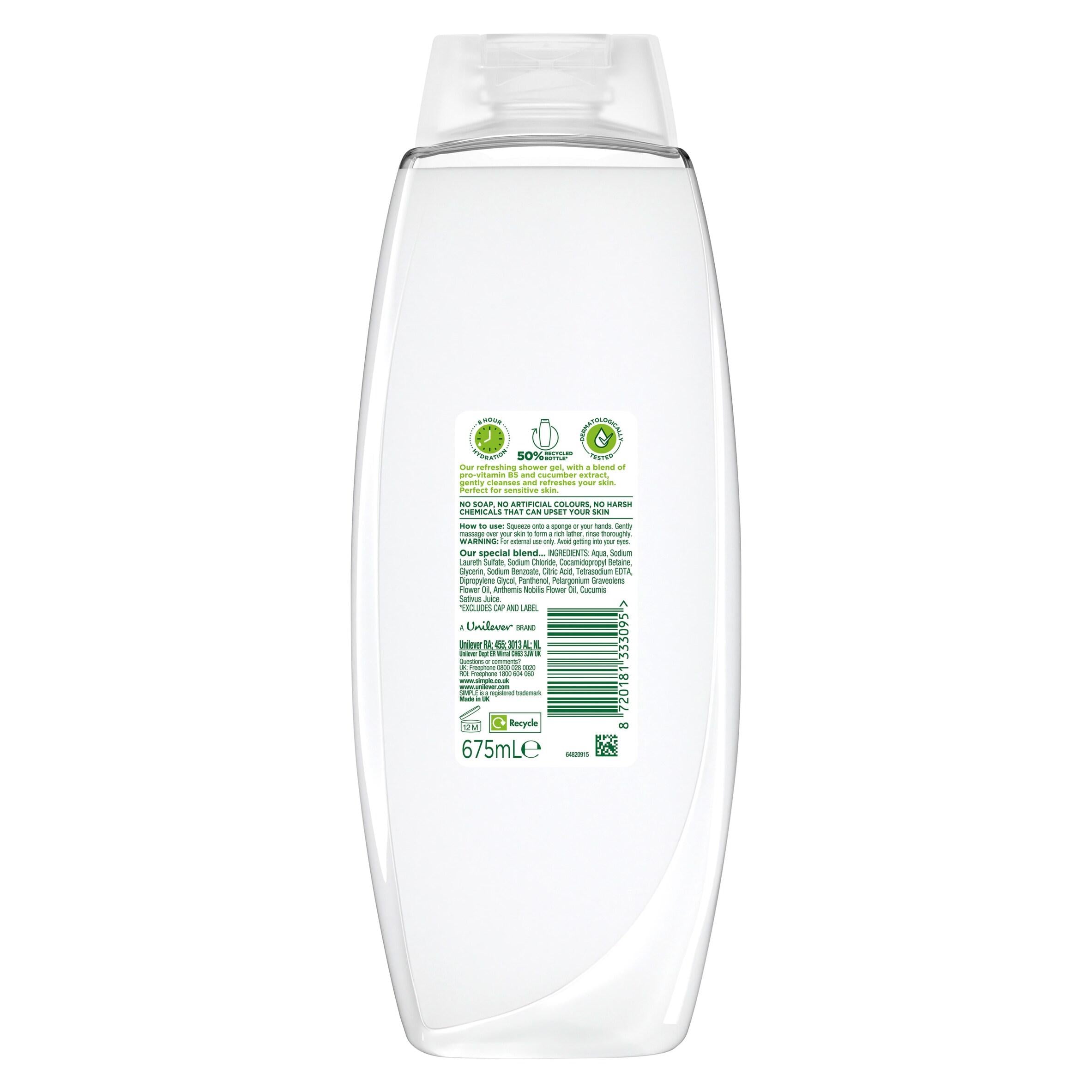 Simple Shower Gel Refreshing 675ml (British brand)
