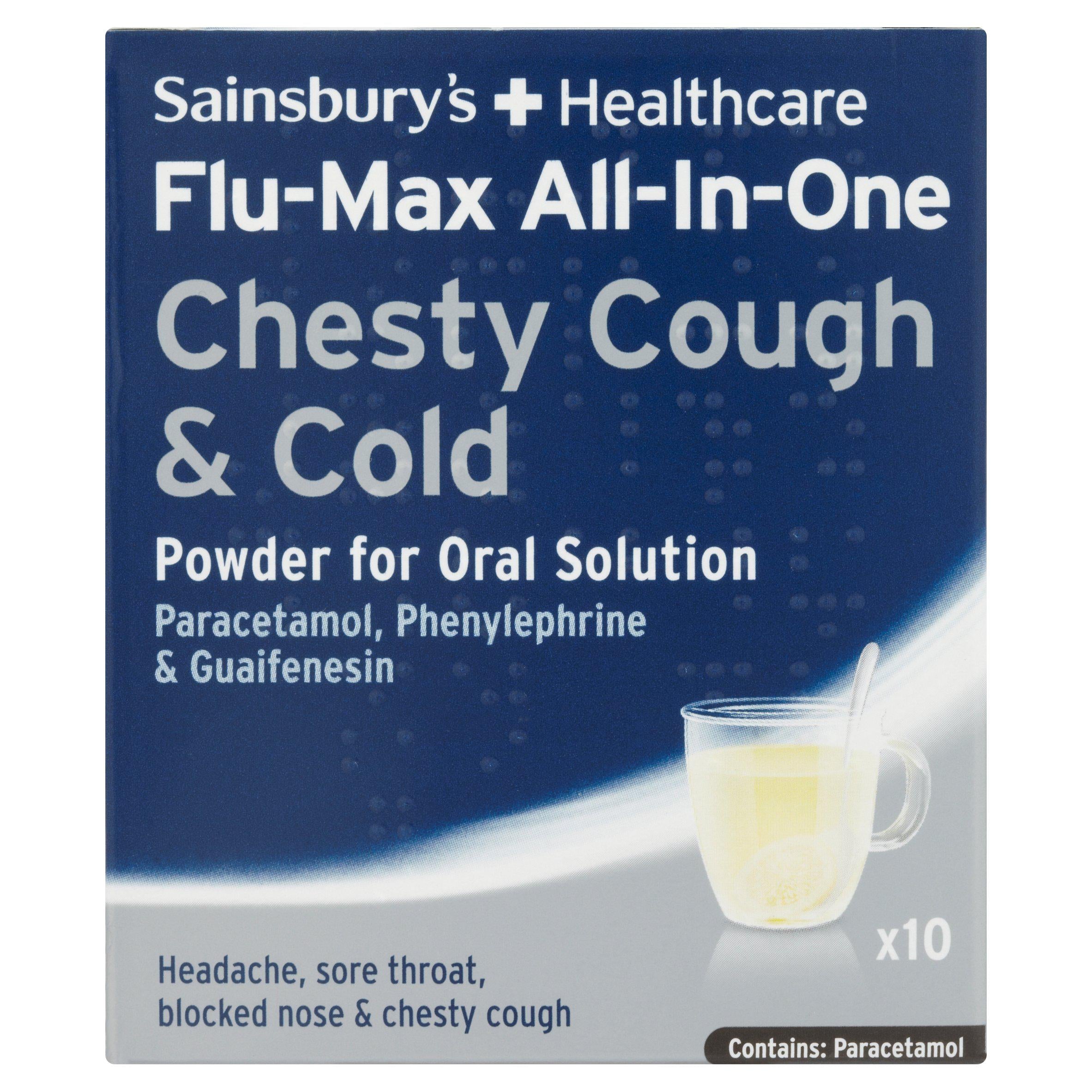 Sainsbury's All In One Cough and Cold sachets 10 pack (British brand)