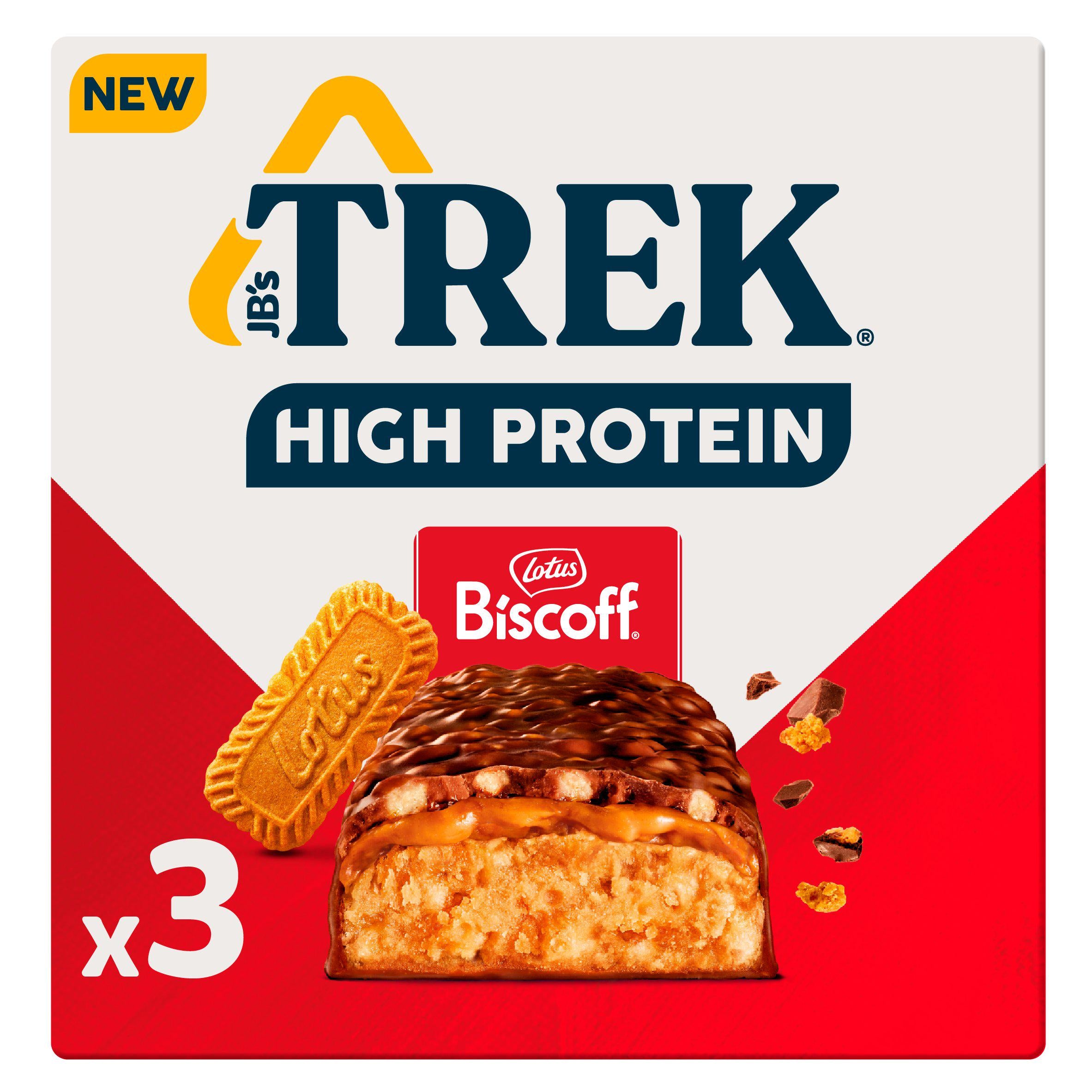 Trek High Protein Biscoff bar 3x44g, UK version