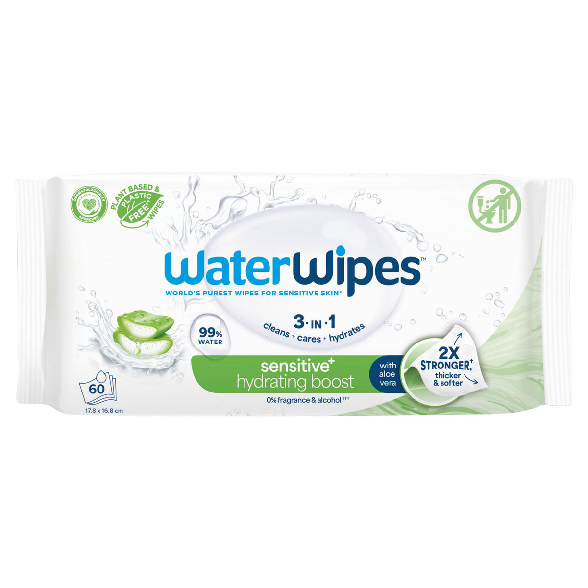 WaterWipes hydrating clean baby wipes 60 pack (British brand)