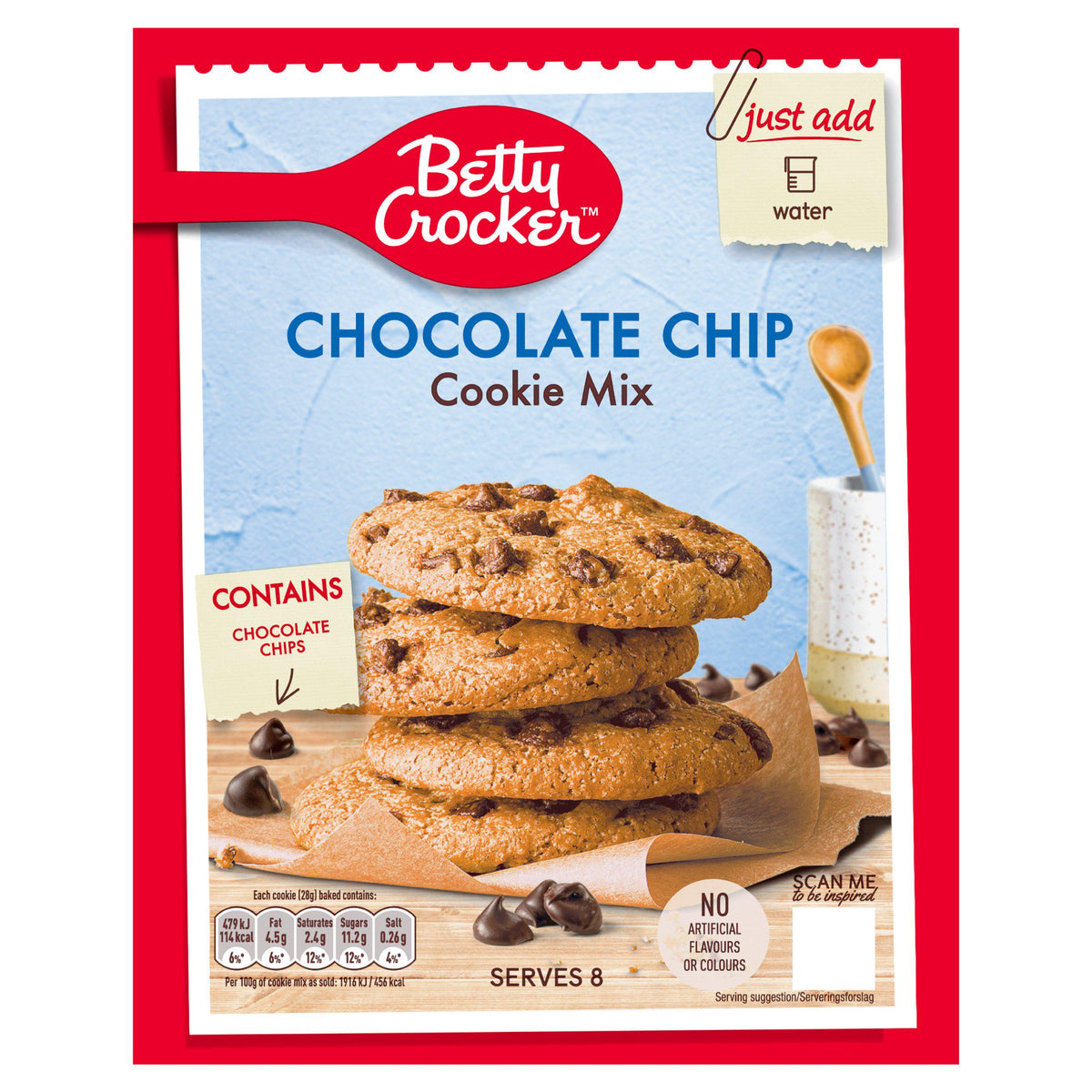 Betty Crocker chocolate chip cookie mix 200g, imported from the UK