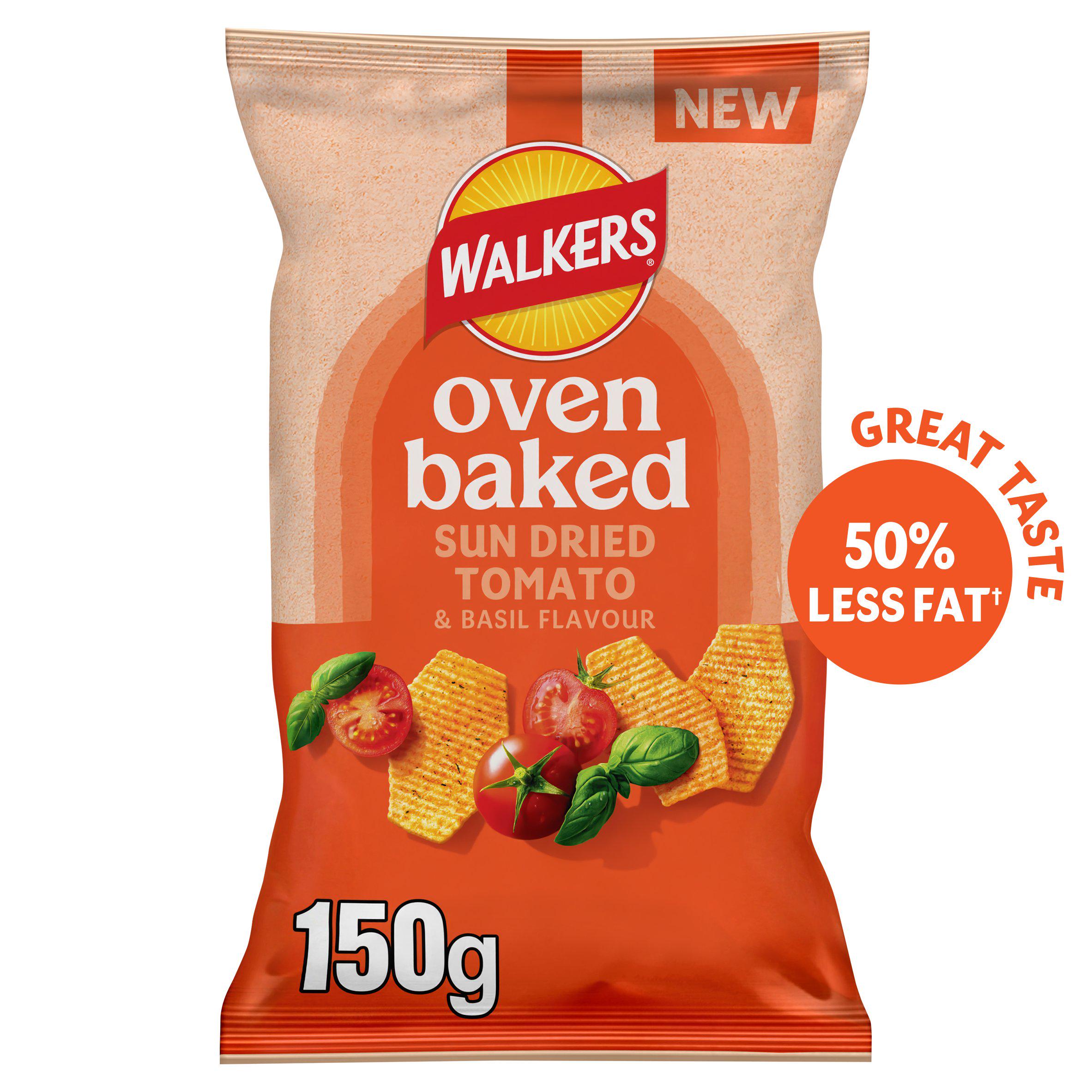 Walkers Oven Baked Crisps Tomato Basil 150g - British product