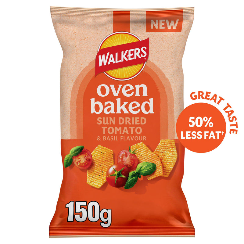 Walkers Oven Baked Crisps Tomato Basil 150g - British product