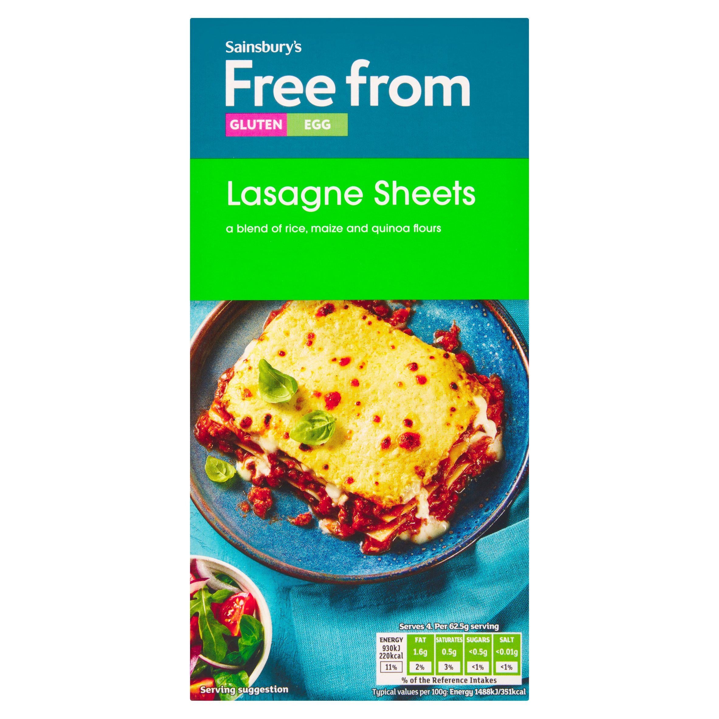 Sainsbury's Free From lasagne sheets 250g - British product