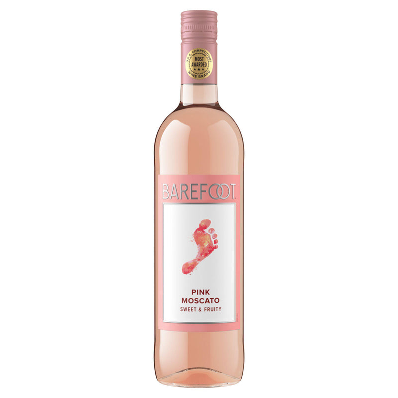 Barefoot Pink Moscato Rose Wine 75cl, imported from the UK