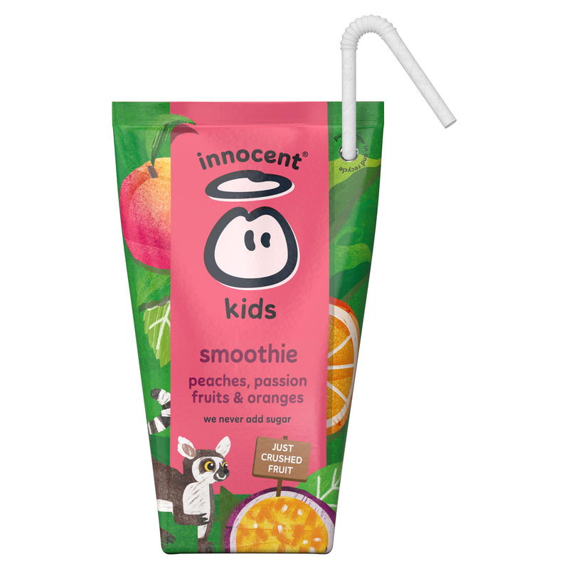 Innocent Kids peach passion fruit orange smoothie 4x150ml, imported from the UK