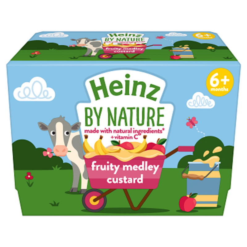 Heinz Fruity Medley Custard baby food 4x100g (British brand)