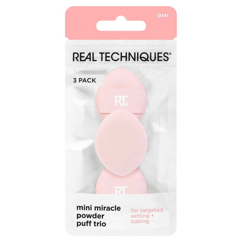 Real Techniques Mini Miracle Powder Puff Trio x3, imported from the UK