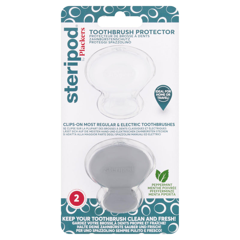 Steripod peppermint toothbrush protector 2 pack (British brand)