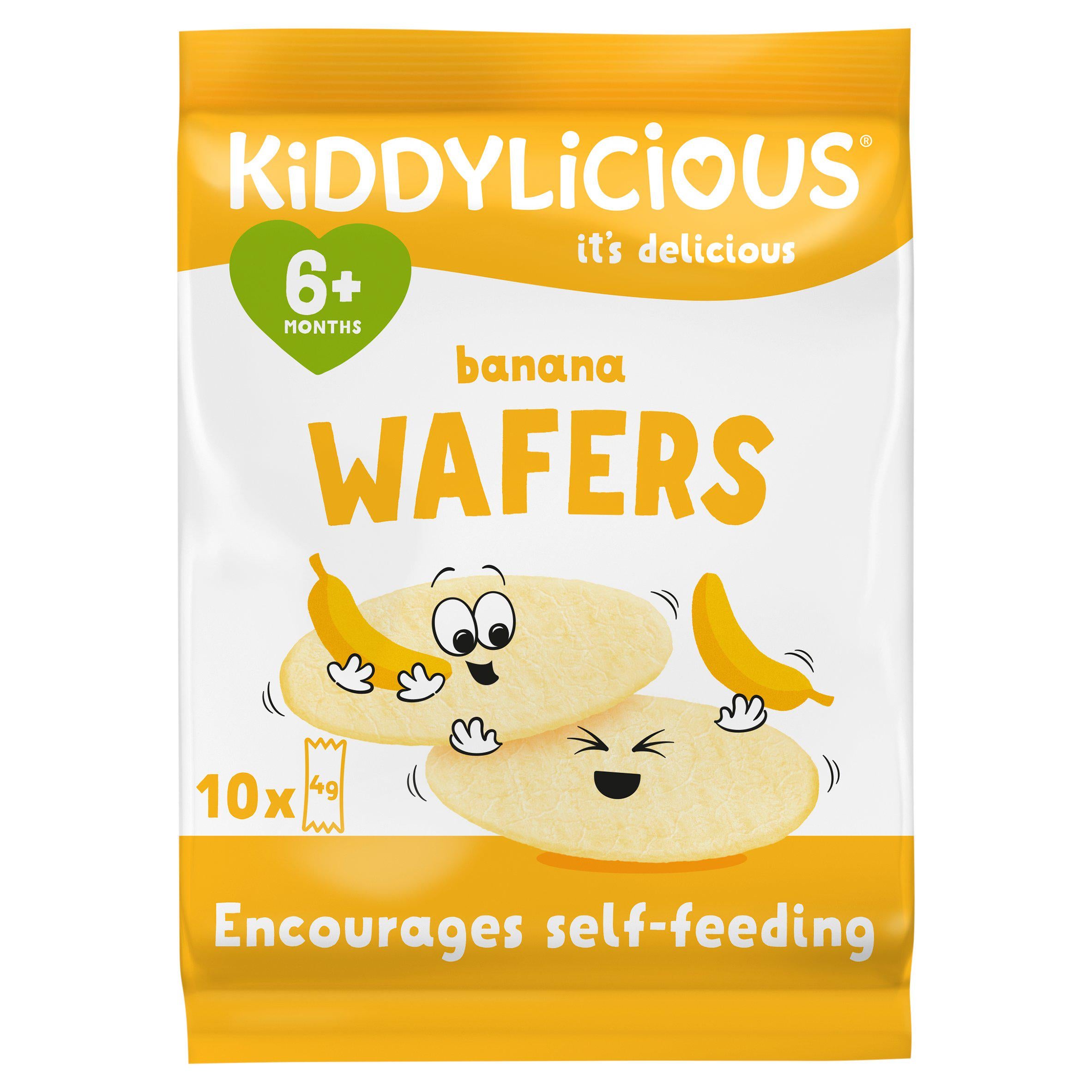 Kiddylicious banana baby wafers 10 pack - British product