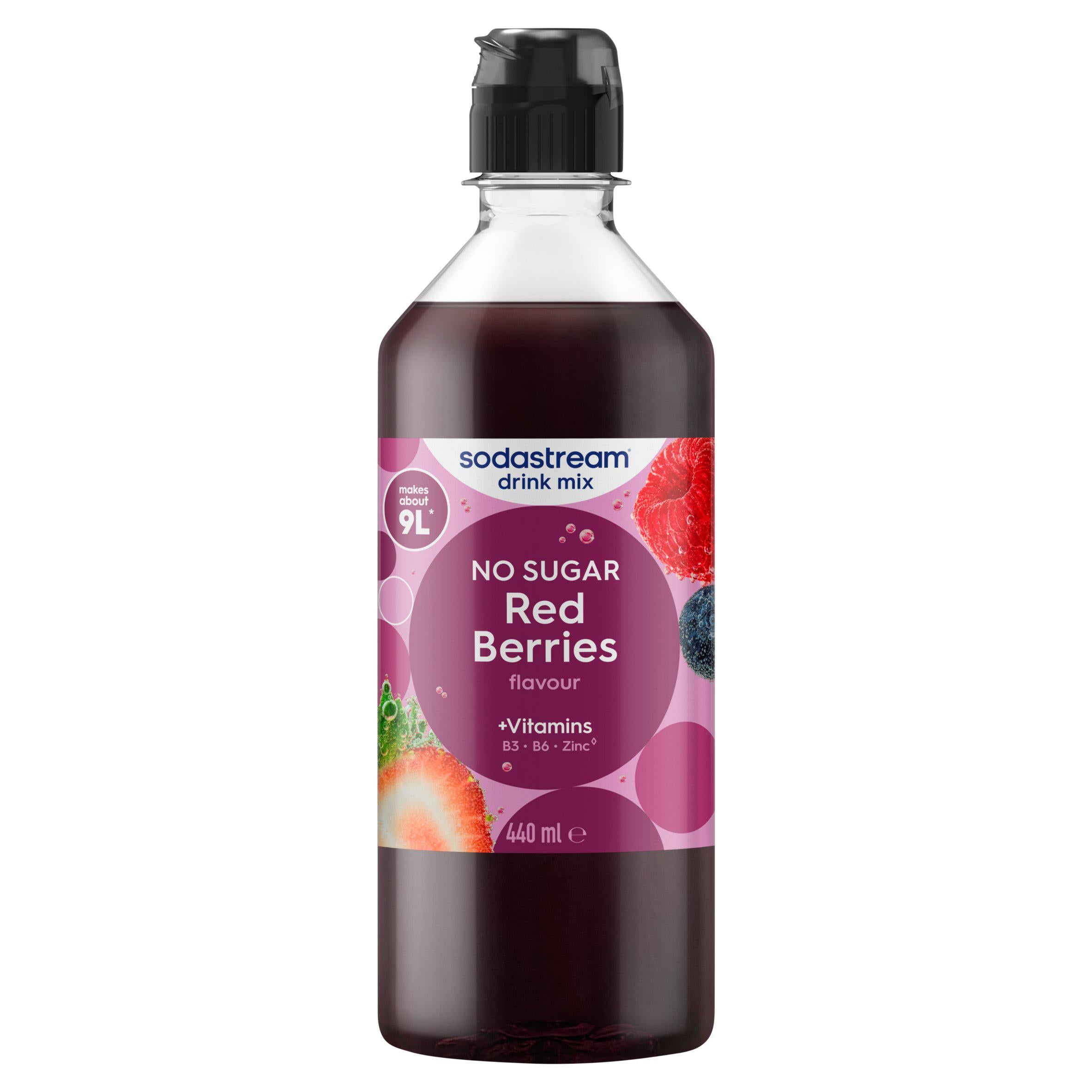 Sodastream red berries sparkling drink mix 440ml, imported from the UK