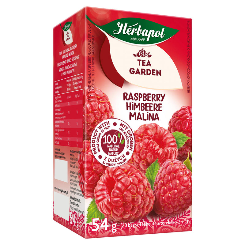 Herbapol raspberry fruit tea bags 54g - British product