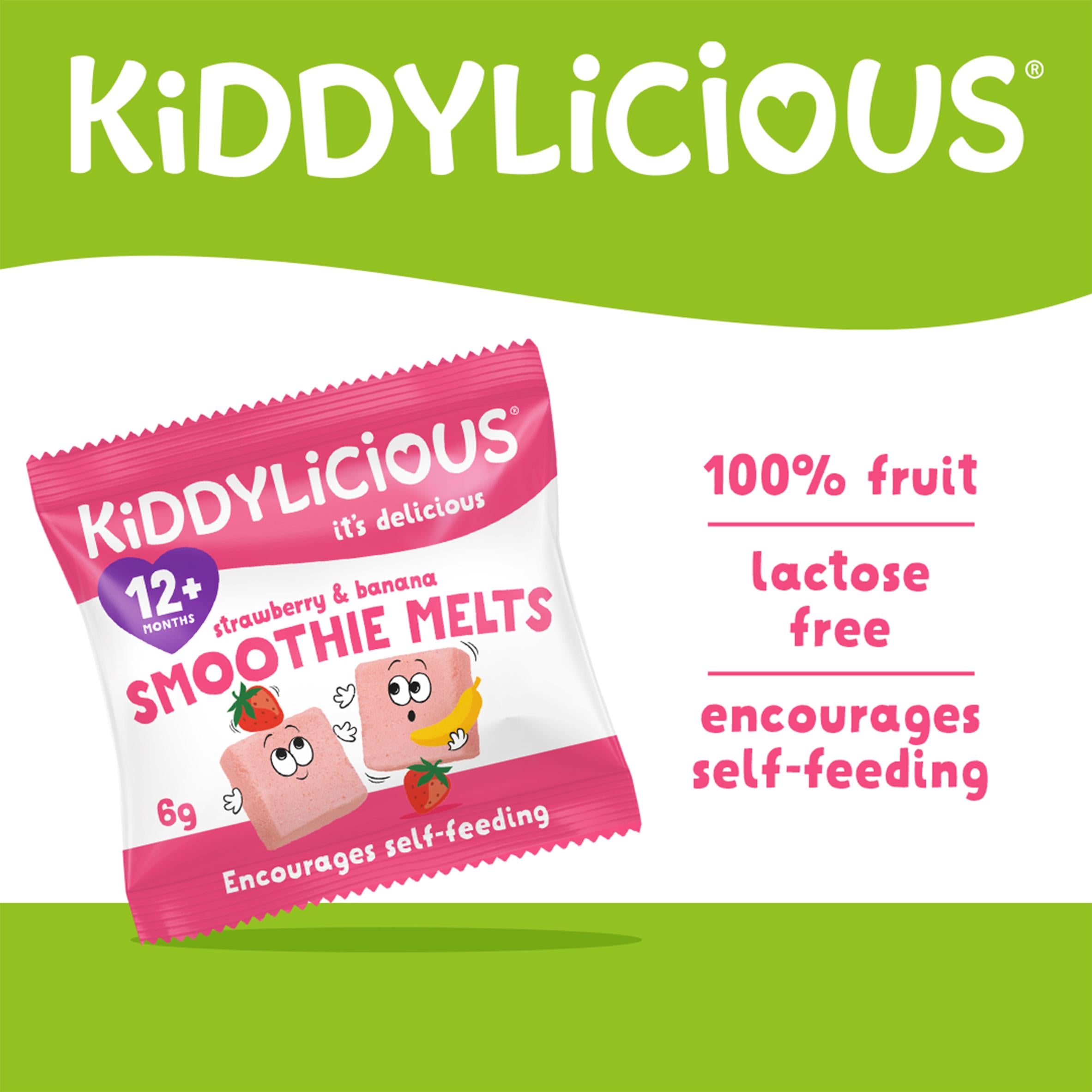 Kiddylicious fruit melts strawberry and banana 6g - British product