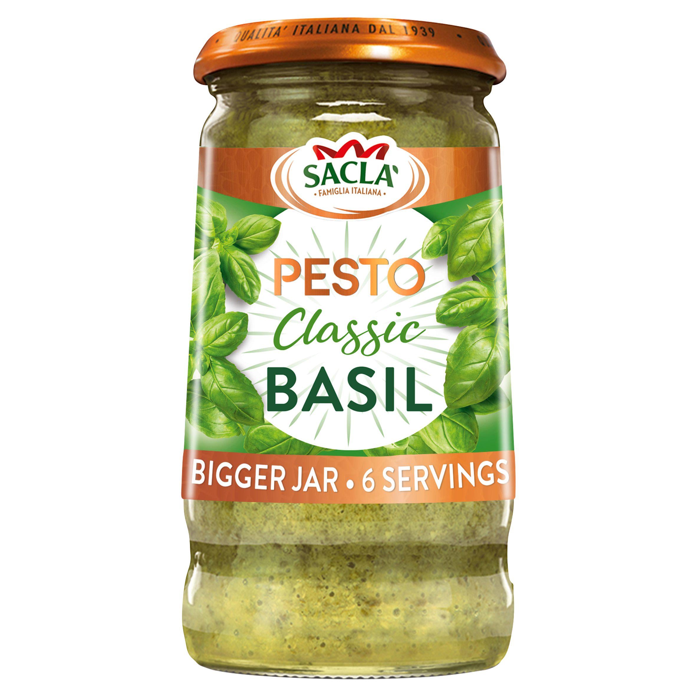 Sacla Classic Basil Pesto 290g, imported from the UK