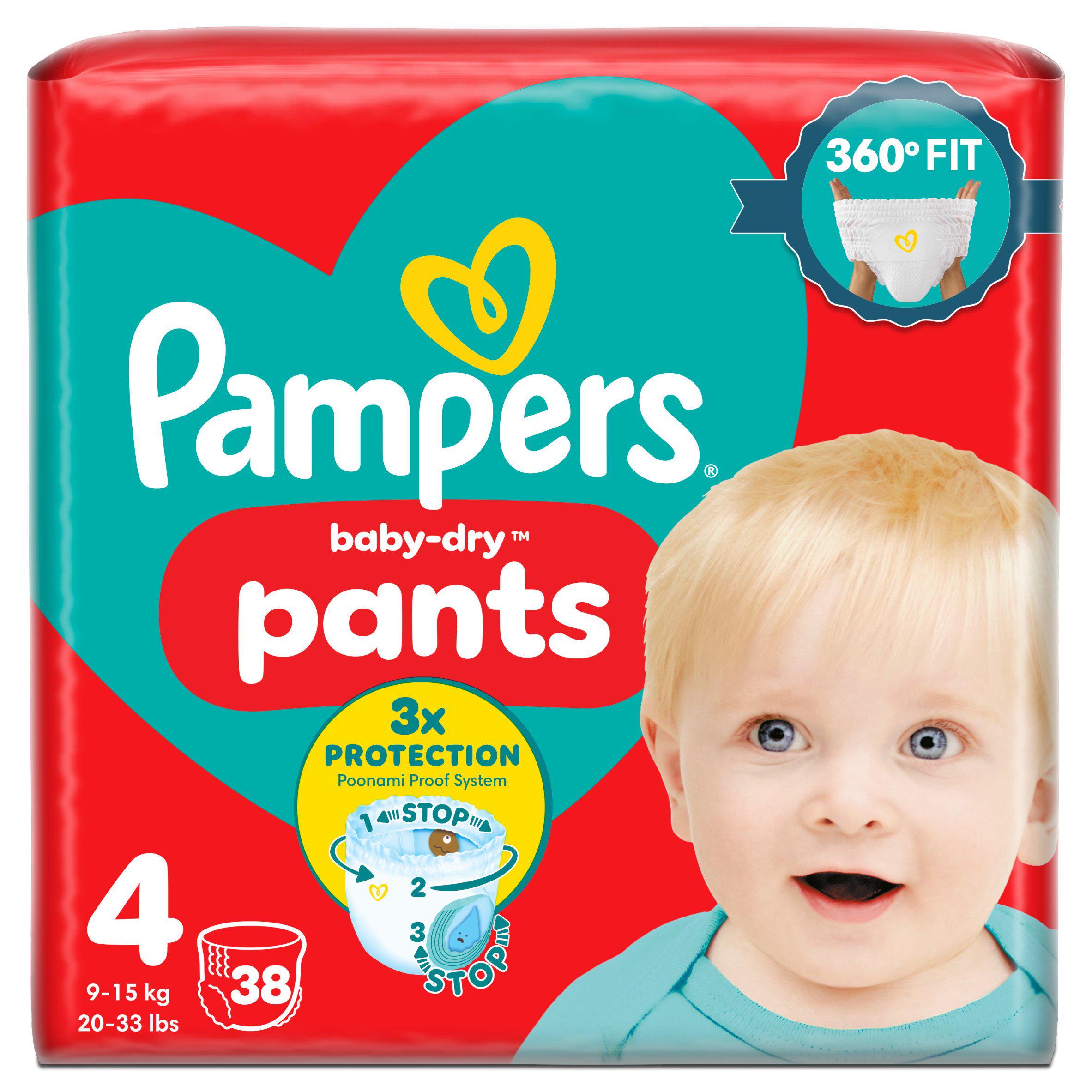 Pampers Baby Dry nappy pants size 4 38 pack - British product