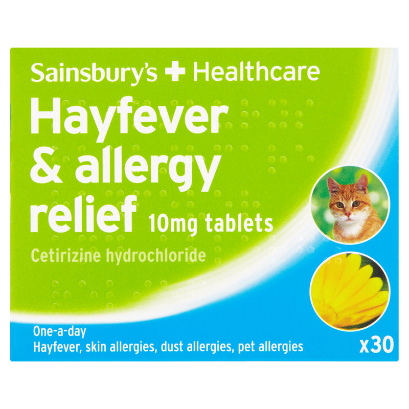 Sainsbury's Hayfever & Allergy Relief tablets 30, imported from the UK