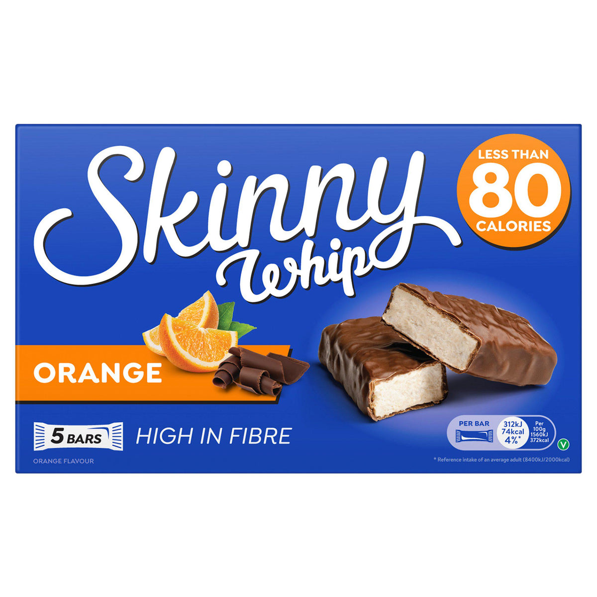 Skinny Whip chocolate orange bar multipack 5x20g - British product