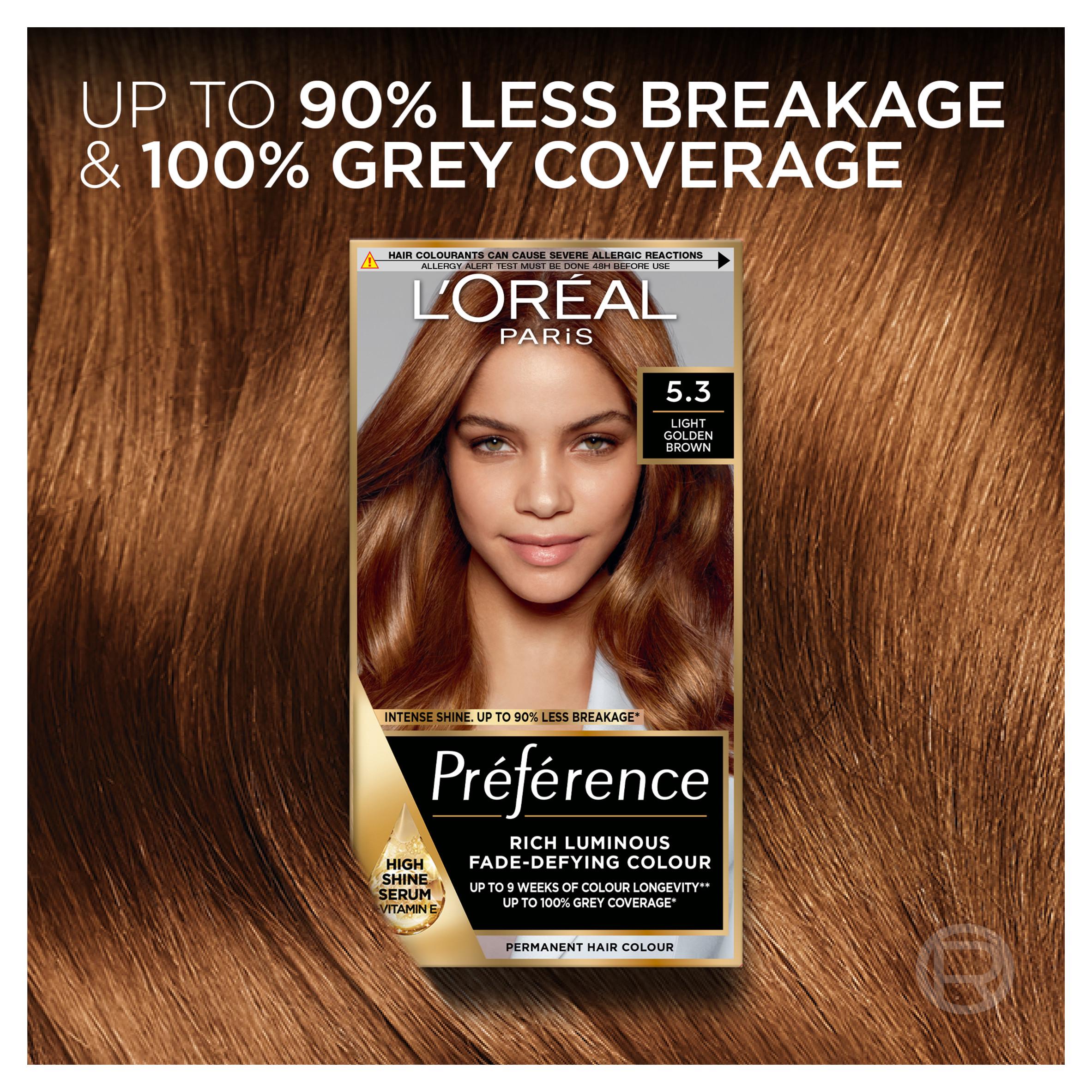 L'Oreal Preference permanent hair dye light golden brown 5.3, UK version