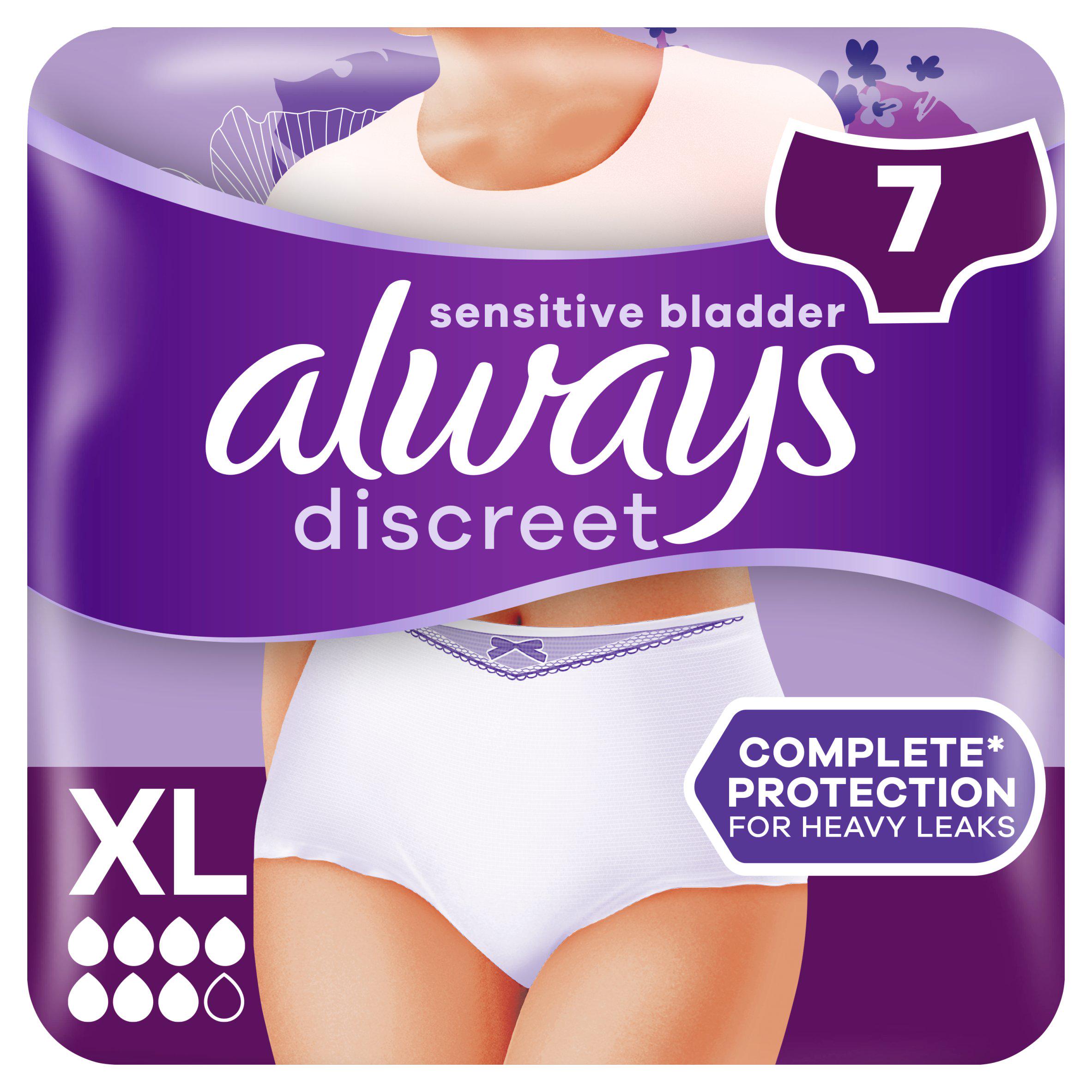 Always Discreet incontinence pants Plus XL, UK version