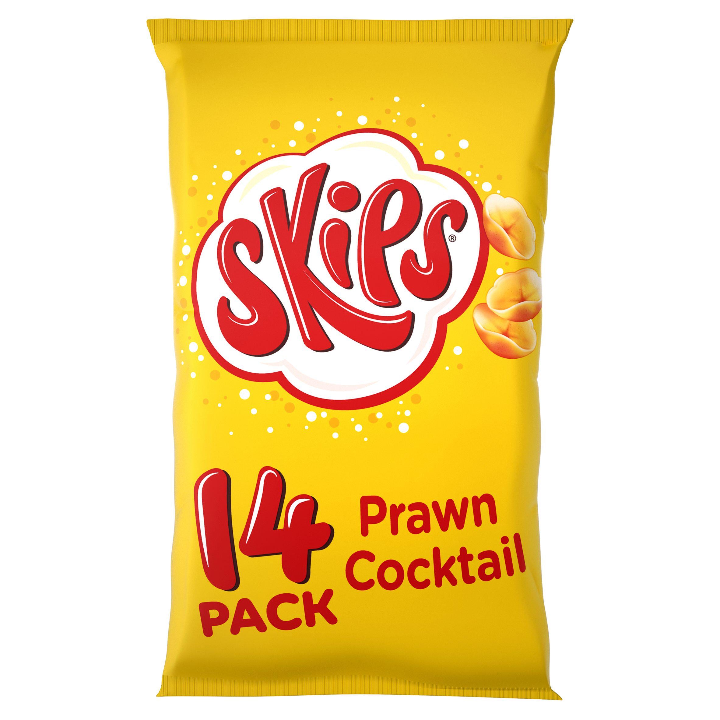 Skips prawn cocktail crisps multipack 14x13.1g, imported from the UK