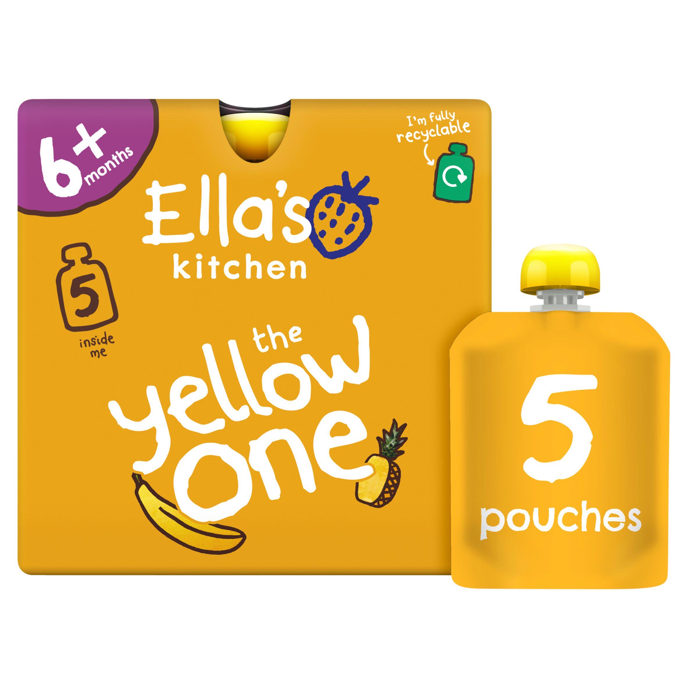 Ella's Kitchen organic smoothie multipack 5x90g, imported from the UK