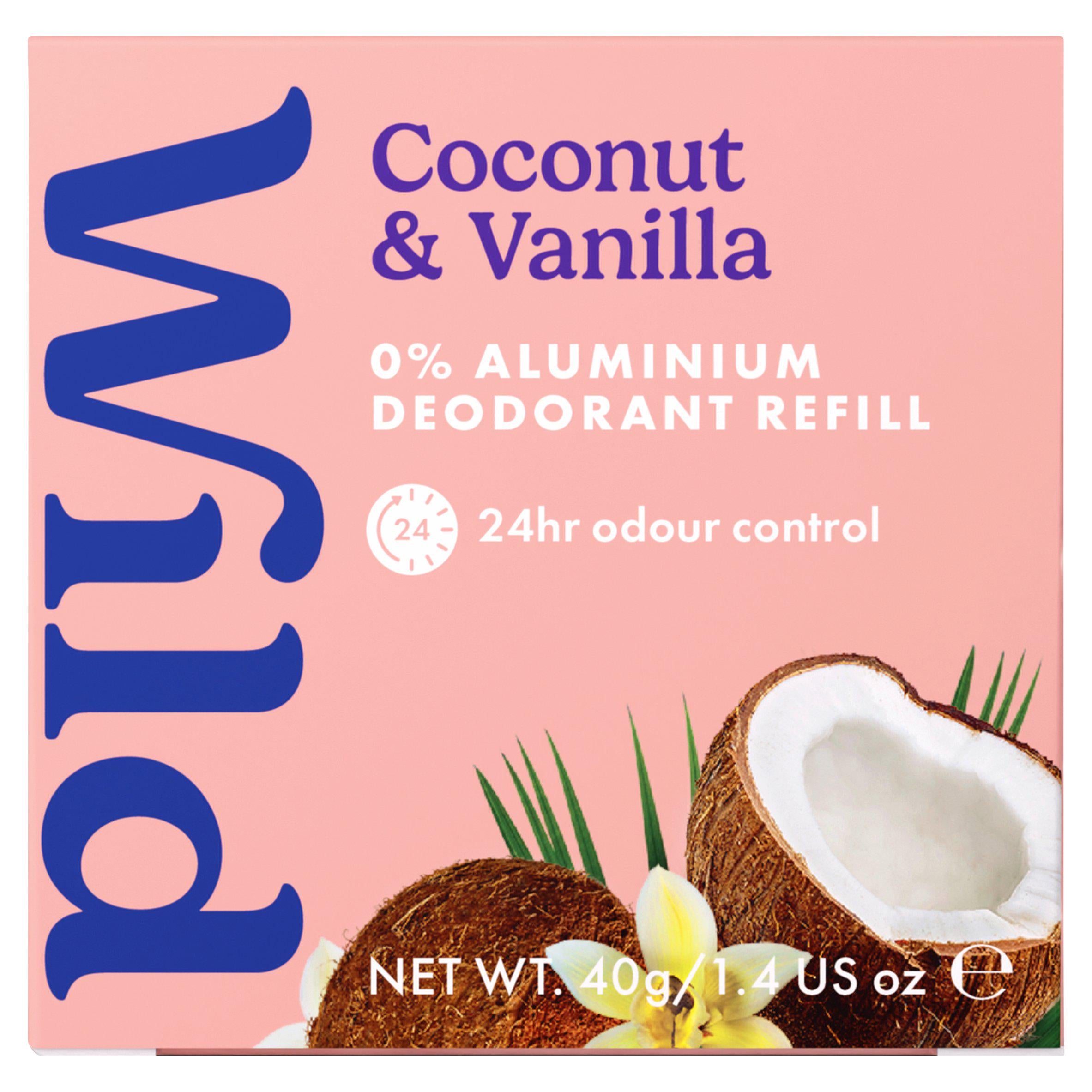 Wild coconut vanilla deodorant refill 40g (British brand)