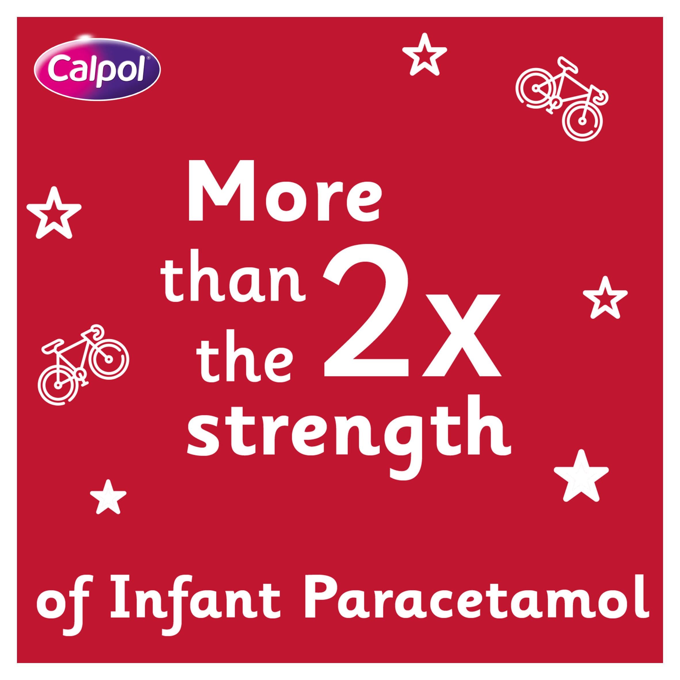 Calpol paracetamol suspension sachets sugar-free strawberry 12 x 5ml, UK version