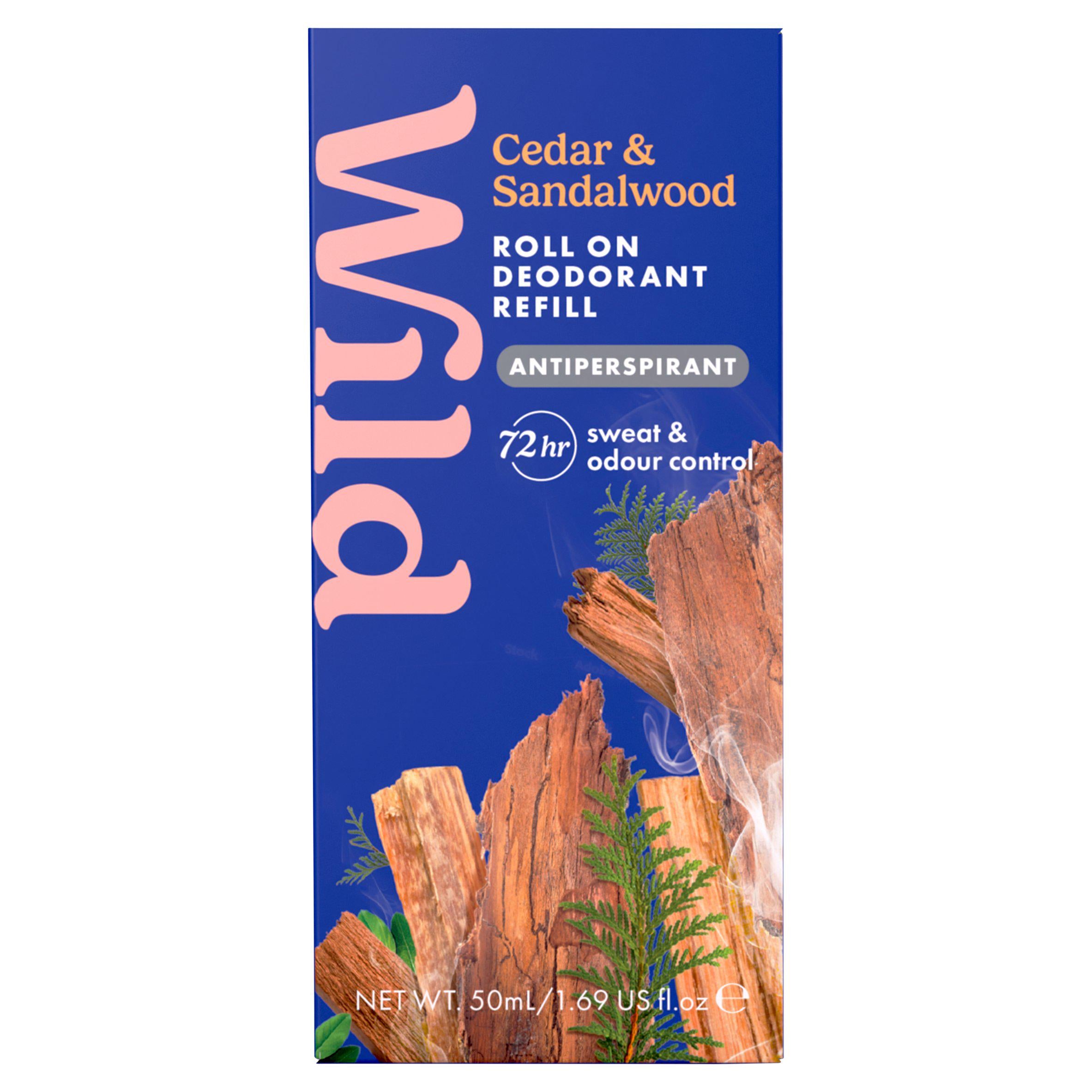 Wild antiperspirant refill Cedar & Sandalwood 50ml, UK version