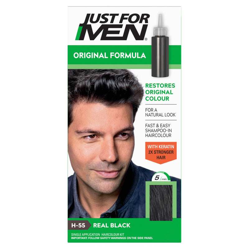 Just For Men Real Black hair colorant, imported from the UK
