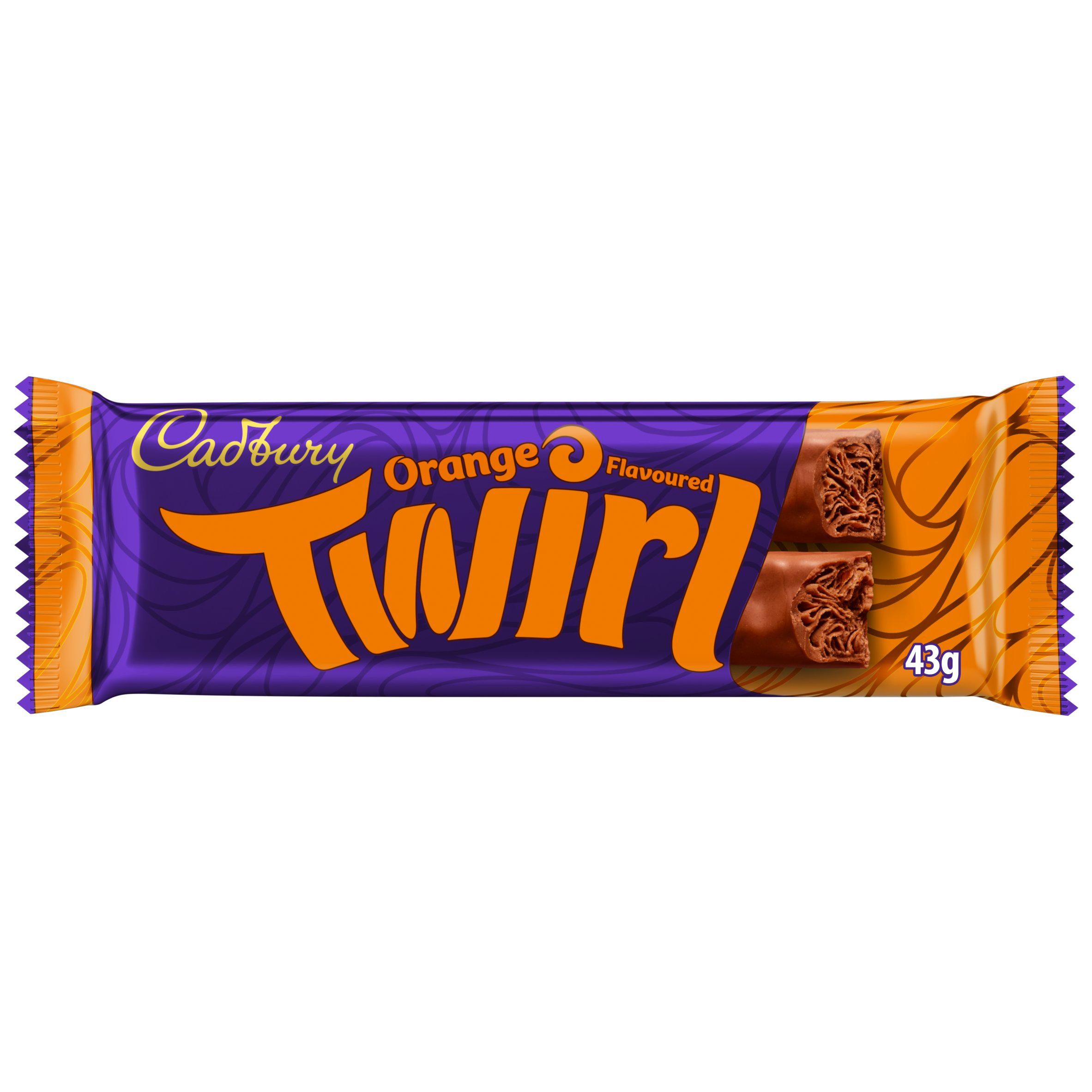Cadbury Twirl Orange Chocolate Bar 43g - British product