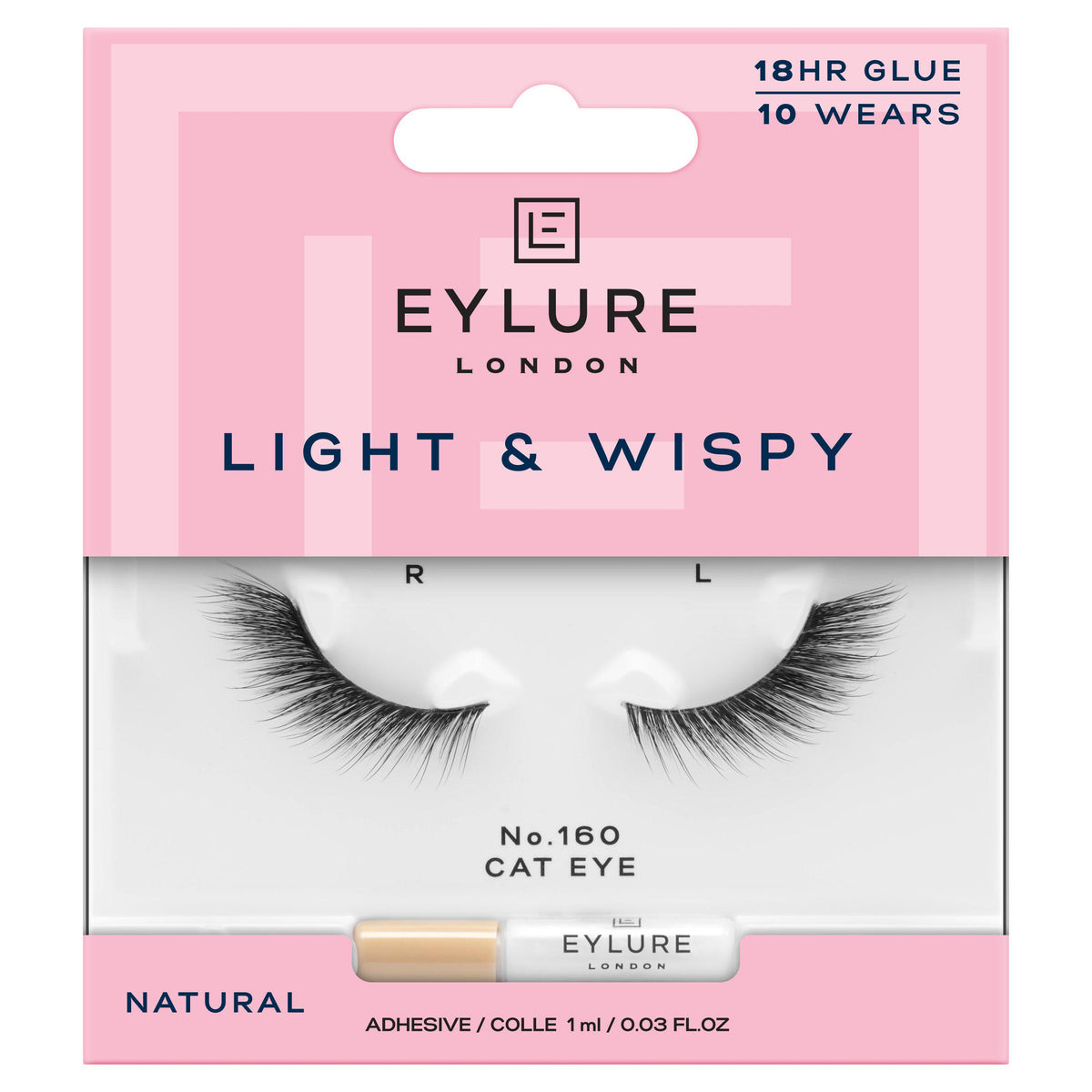 Eylure light wispy lashes glue cat eye adhesive, imported from the UK