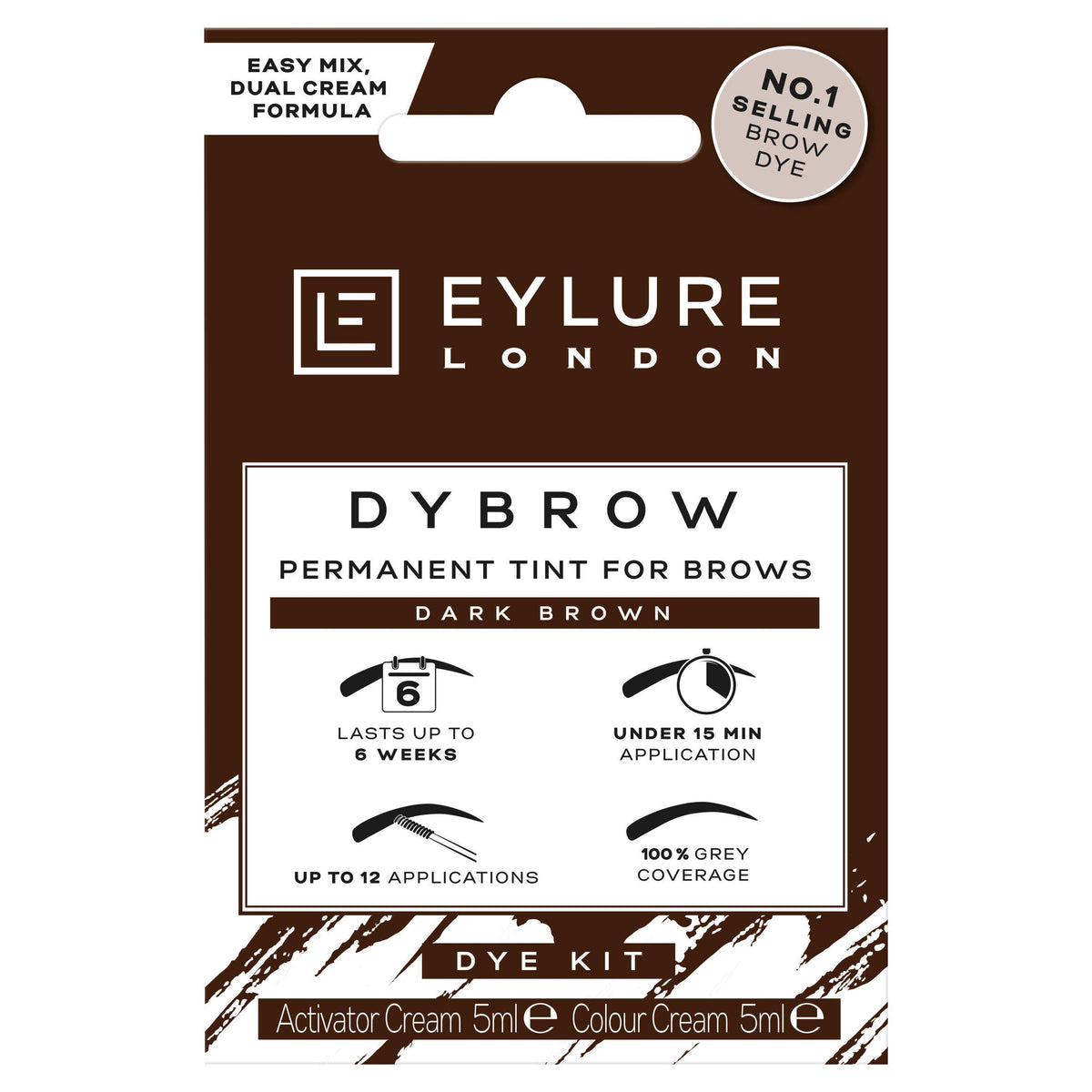 Eylure Dylash Brown brow dye kit - British product