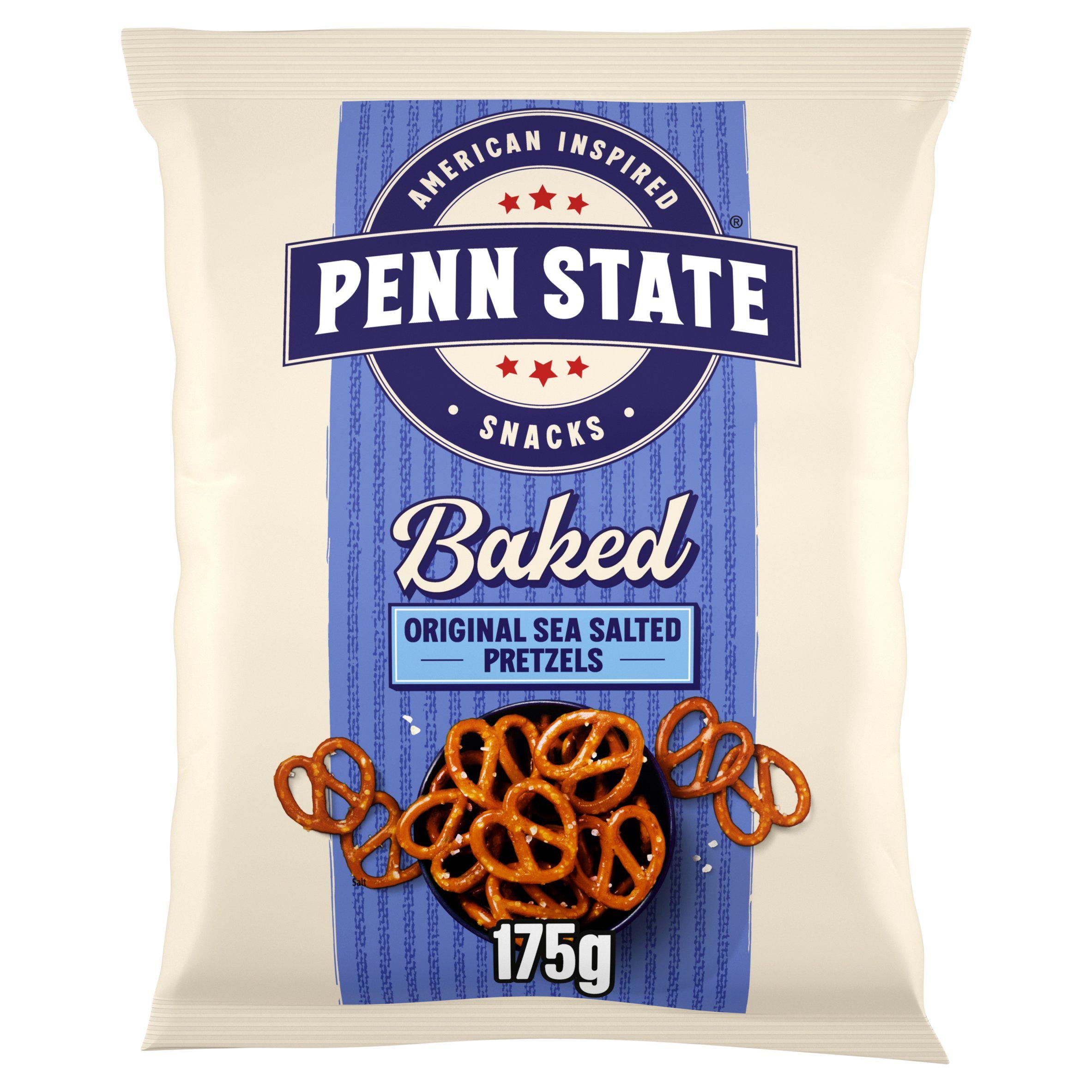 Penn State sea salted pretzels 175g, imported from the UK