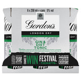 Gordon's gin and diet tonic ready to drink 250ml cans - British product